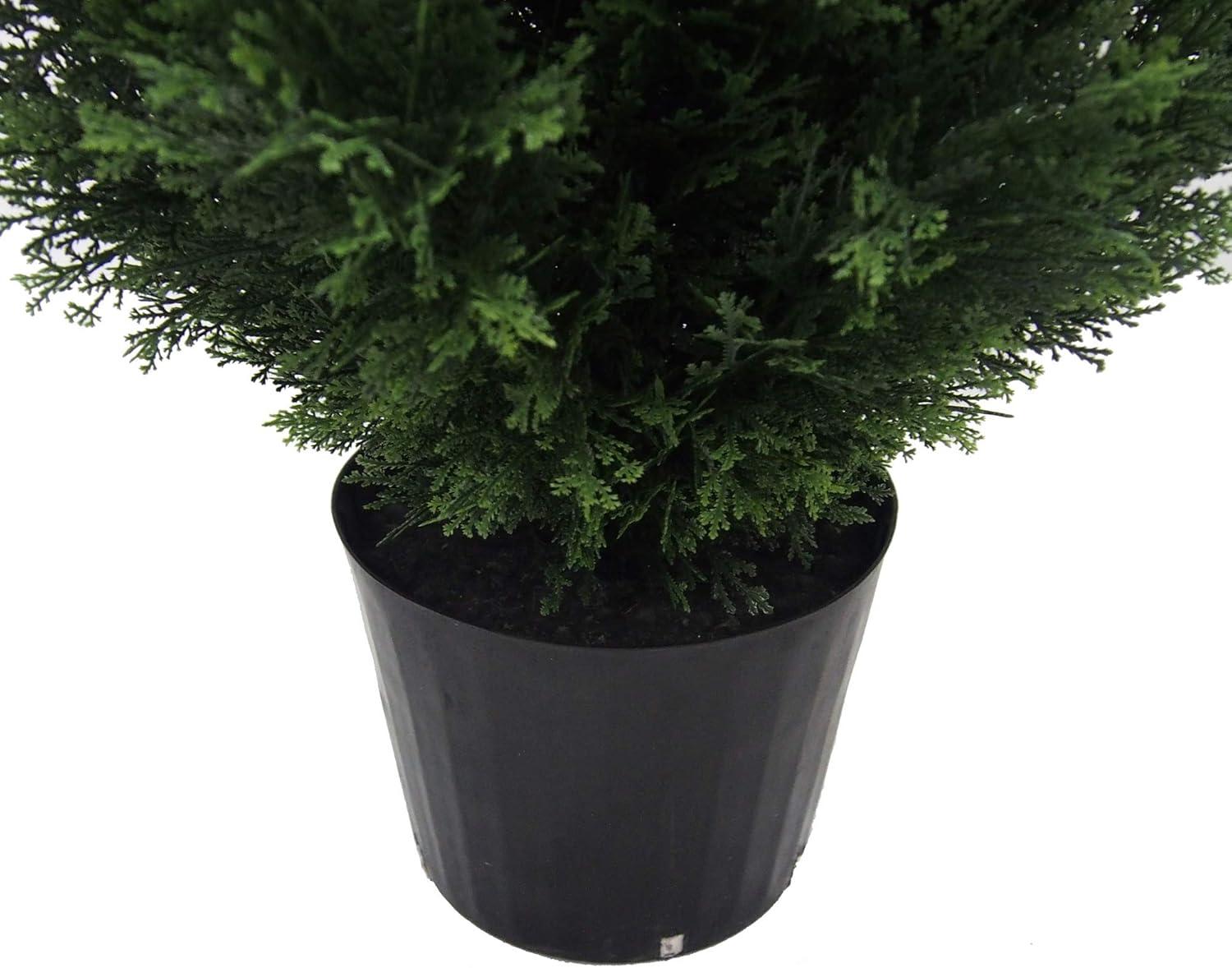 Vickerman 4' Artificial Potted Cedar Tree (UV) : Indoor/Outdoor Decor, No Maintenance