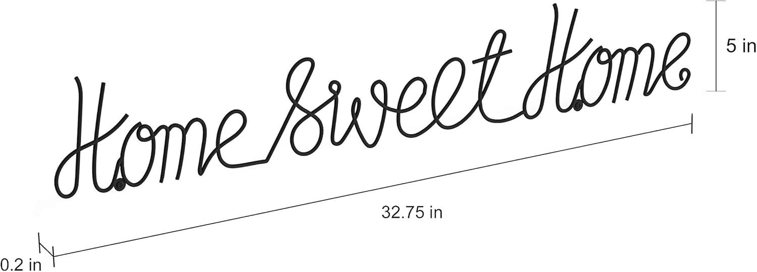 Metal Cut-out- Home Sweet Home Cursive Cut-out Sign-3D Word Art Accent Decor-Perfect for Modern Rustic or Vintage Farmhouse Style by Lavish Home