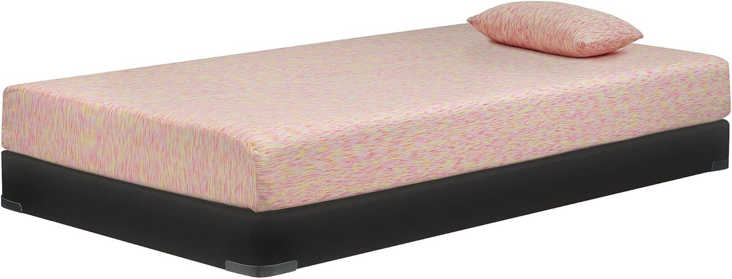 Signature Design by Ashley iKidz 7 Inch Firm Memory Foam Twin Mattress with Pillow, Pink