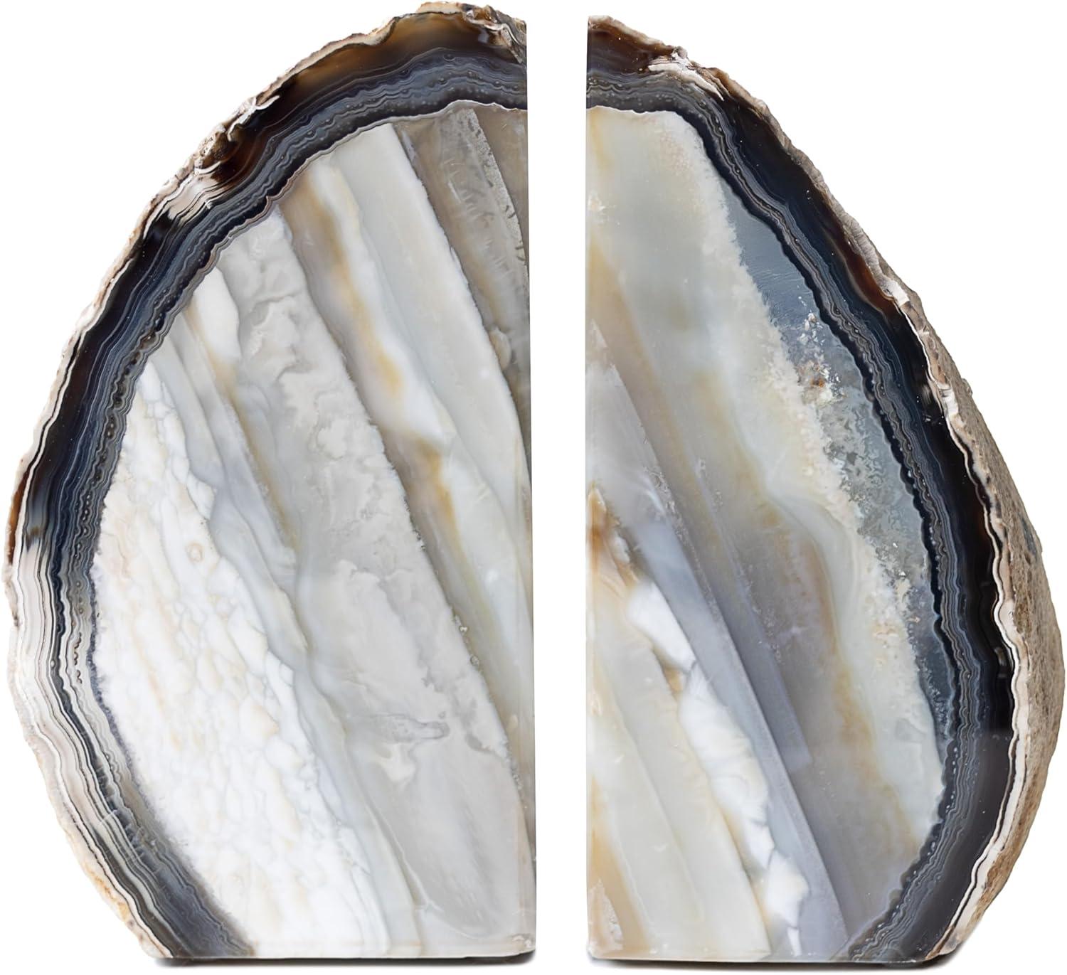 Agate Bookend, Geode Agate Bookend, Decorative Home Accessory, Crystal Bookend, Natural Stone Bookend, 3-5 lbs