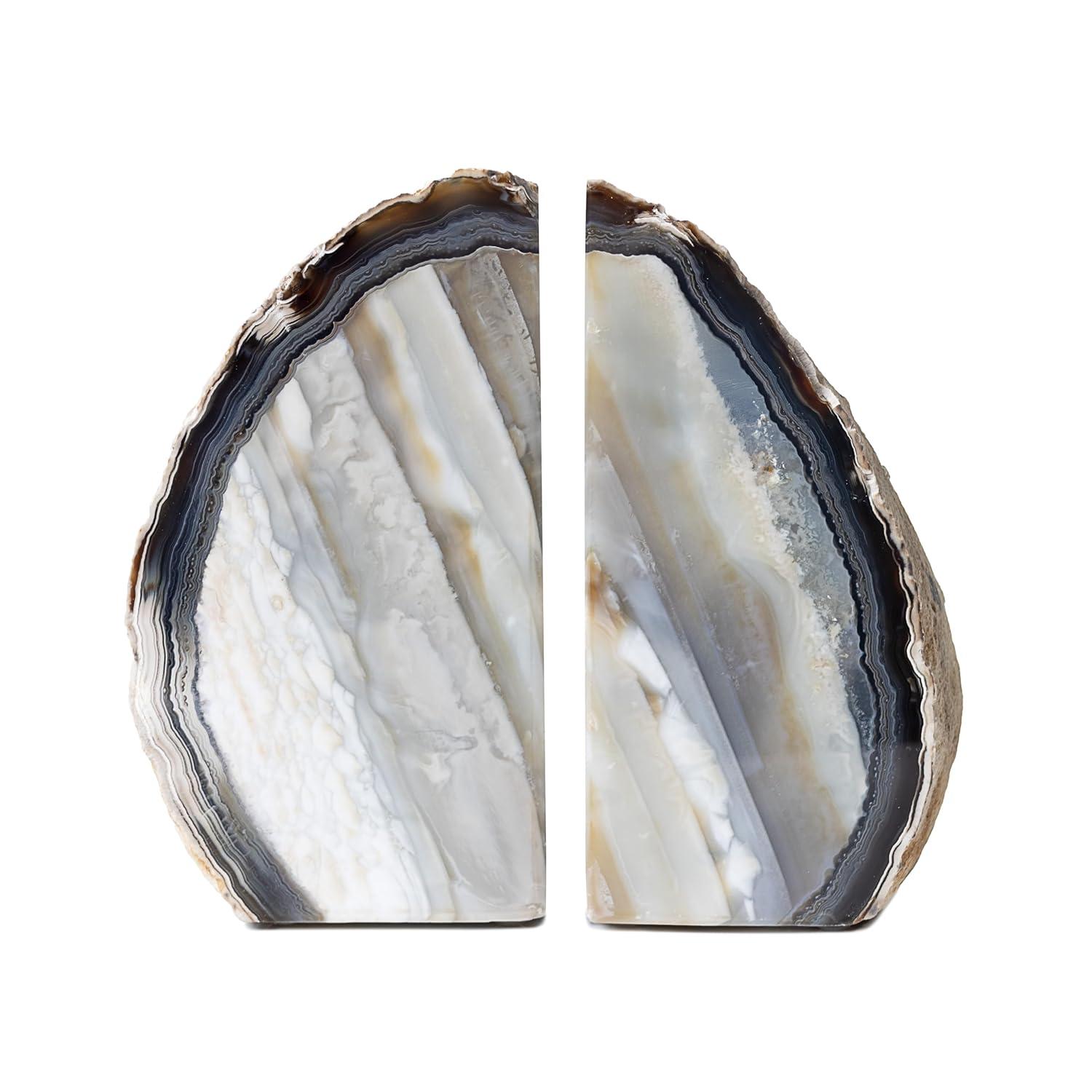 Agate Bookend, Geode Agate Bookend, Decorative Home Accessory, Crystal Bookend, Natural Stone Bookend, 3-5 lbs