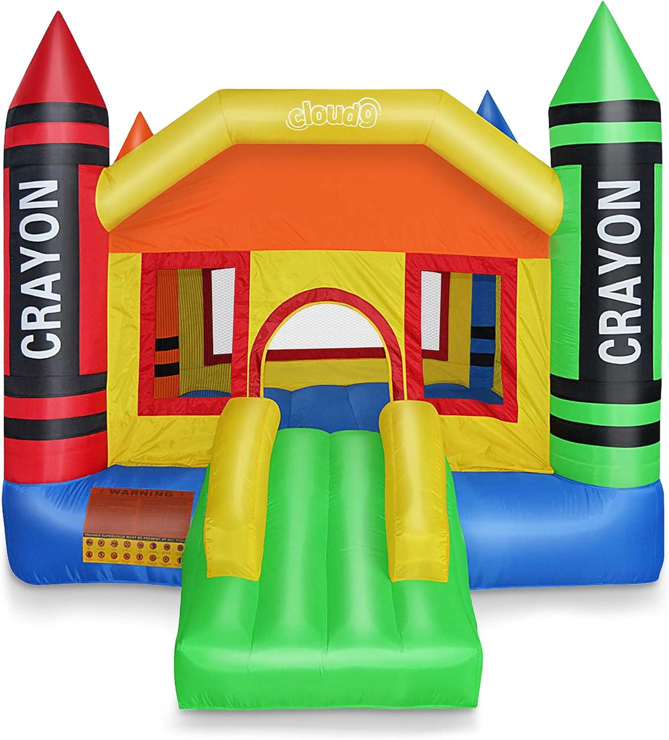 Cloud 9 Mini Crayon Inflatable Bounce House with Slide