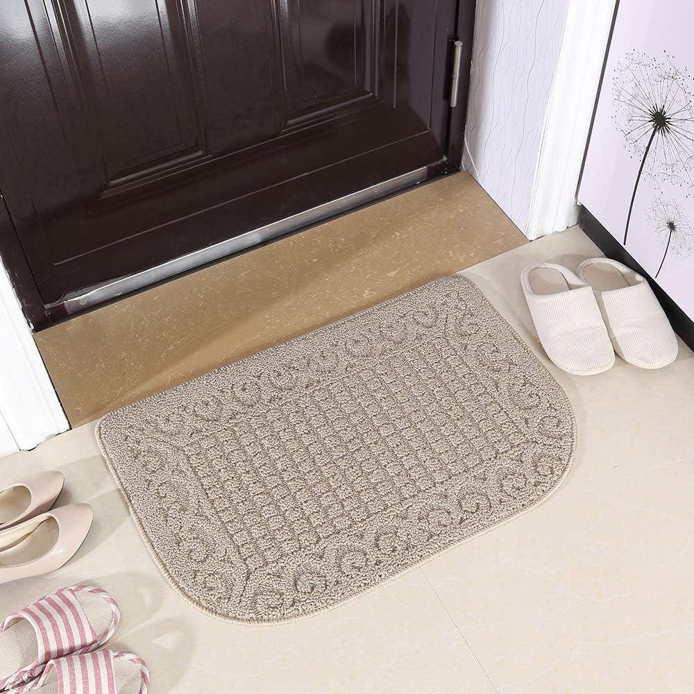 COSY HOMEER 27X18 Inch Anti Fatigue Kitchen Rug Mats are Made of 100% Polypropylene Half Round Rug Cushion Specialized in Anti Slippery and Machine Washable (Beige 1 pc) …