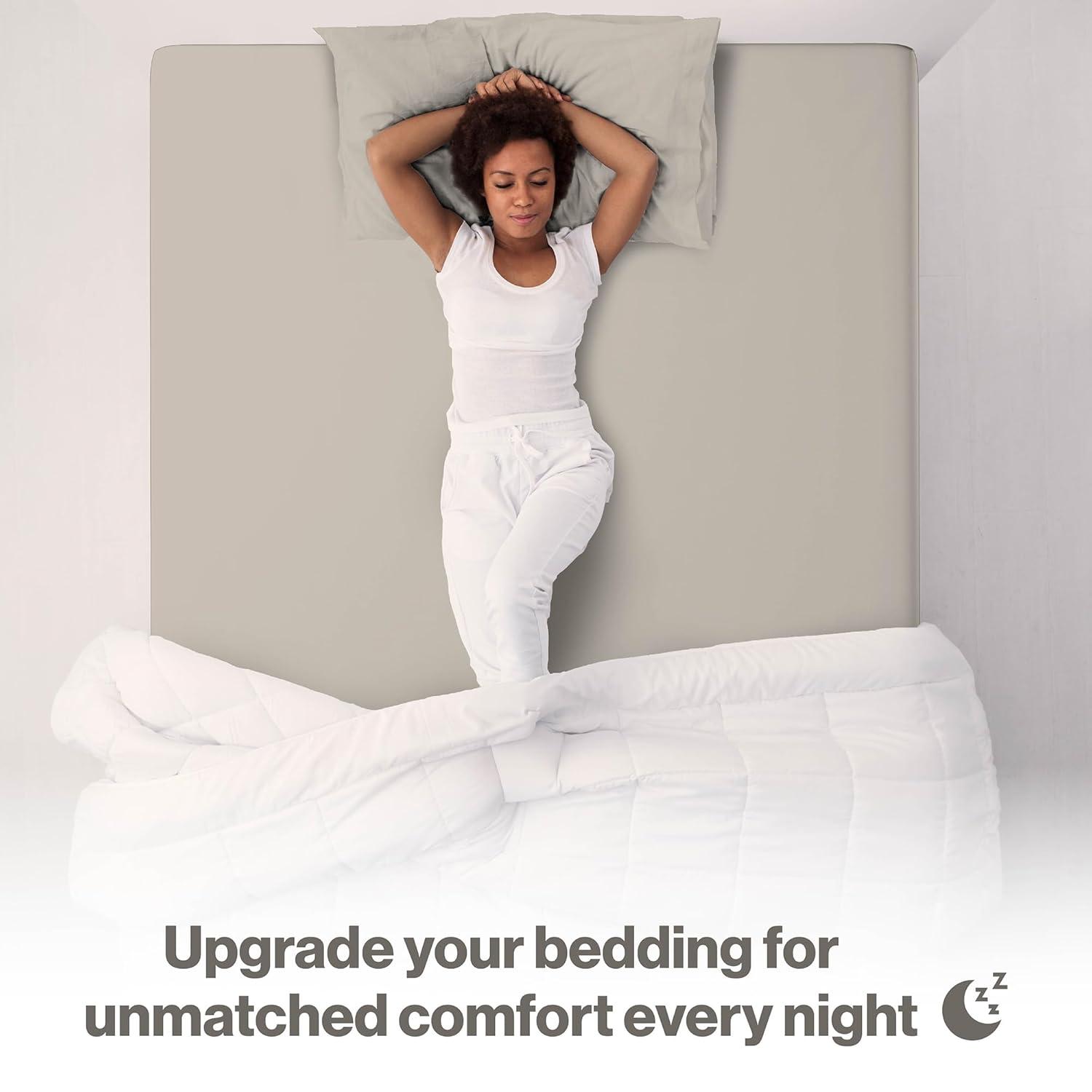 Superity Linen California King Fitted Sheet - 100% Premium Cotton - 200 Thread Count - Stone