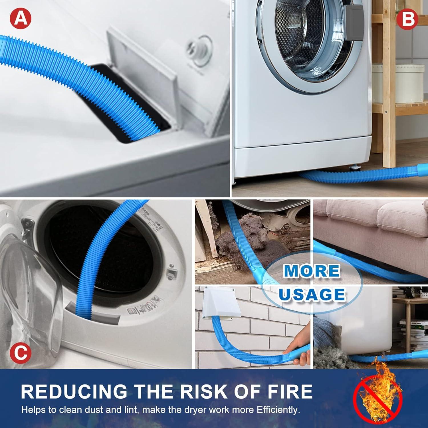 Sealegend 2 Pack Dryer Vent Cleaner Kit and Flexible Dryer Lint Brush Vacuum Hose Attachment Brush Lint Remover Power Washer and Dryer Vent Vacuum Hose