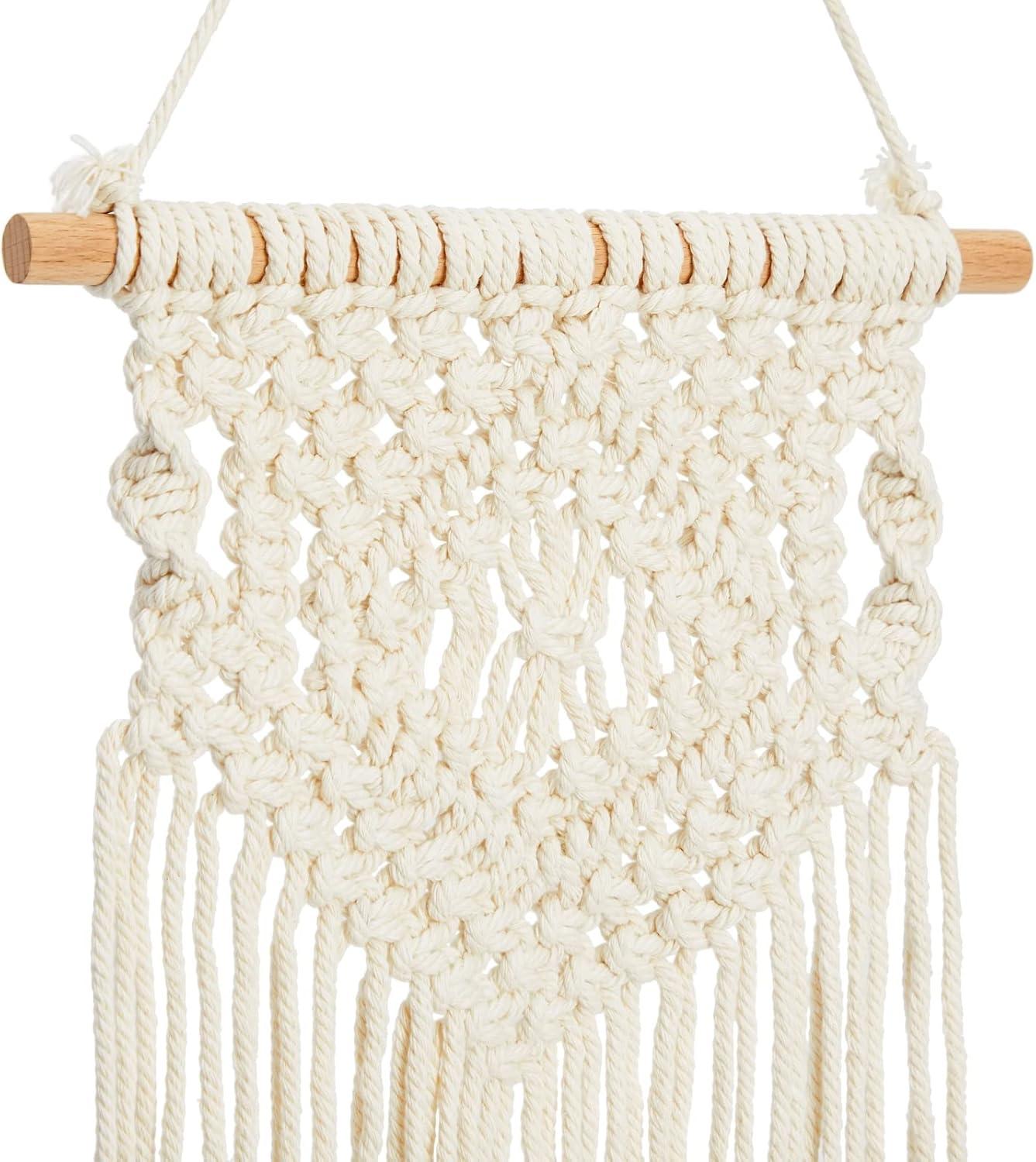 Okuna Outpost 2 Pack Boho Themed Woven Macrame Wall Art, Handing Décor for Home or Nursery, 15 x 10 in