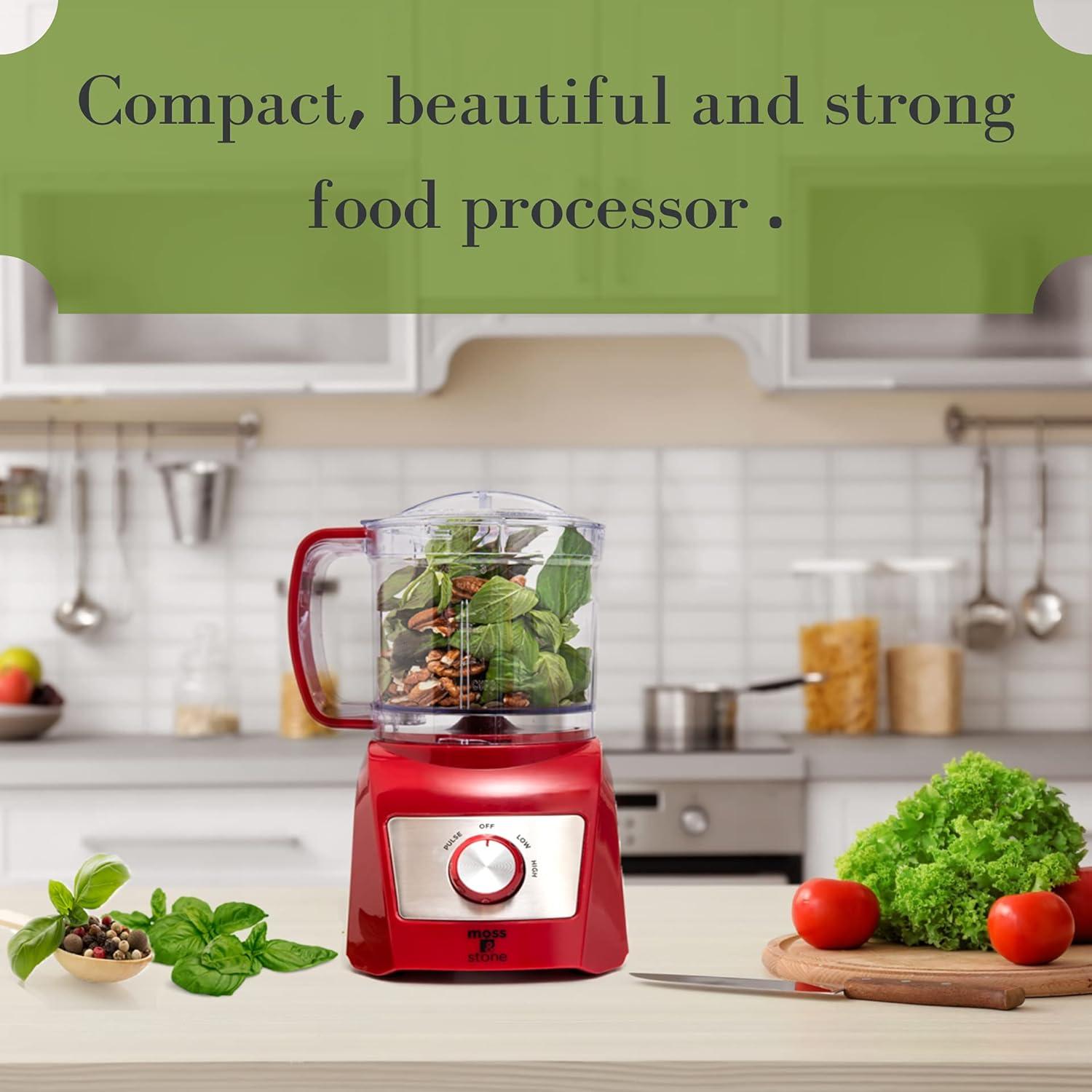 Moss & Stone 8-Cup Black Food Processor, Electric Chopper & Grinder, 500W