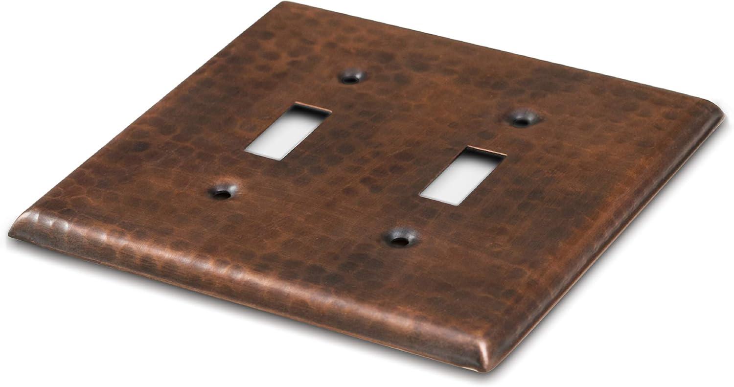 Hand Hammered 2 - Gang Toggle Light Switch Standard Wall Plate