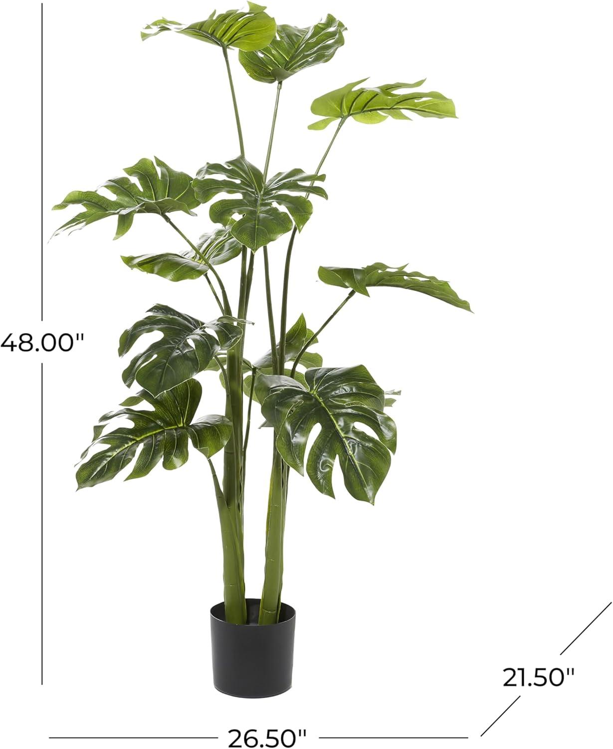 DecMode 73" Artificial Ficus Tree in Realistic Leaves and Black Plastic Pot