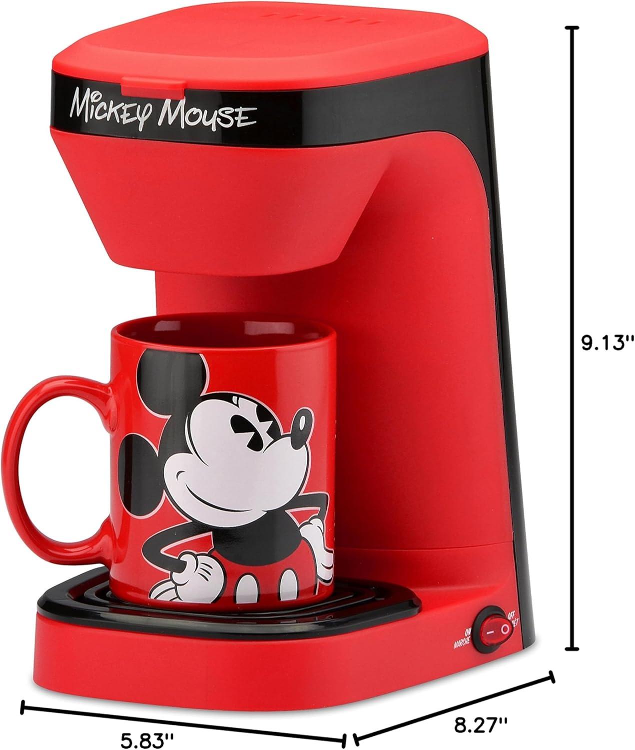 Disney Mickey Mouse Red 1-Cup Coffee Maker with Mug