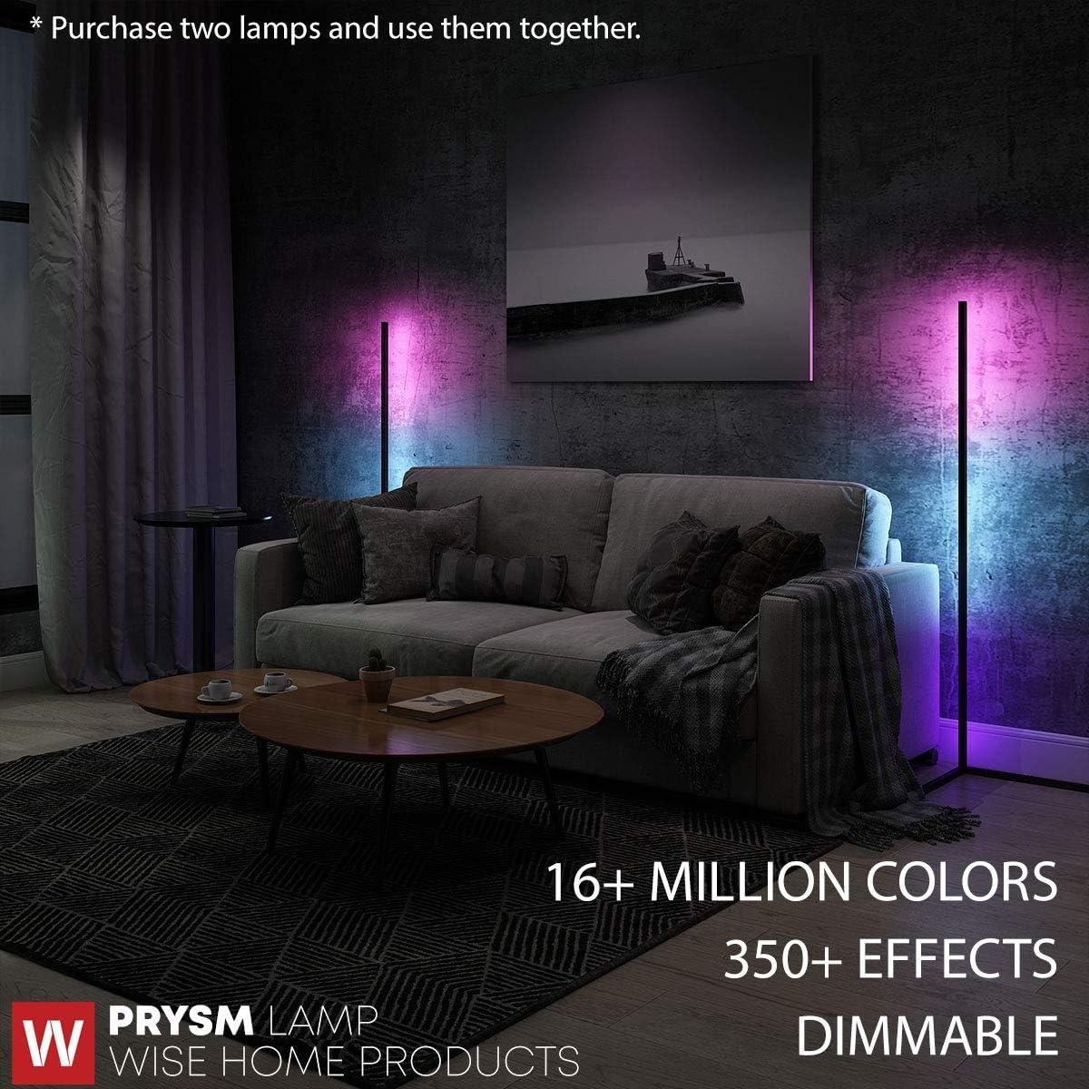 58'' Black LED Column Floor Lamp