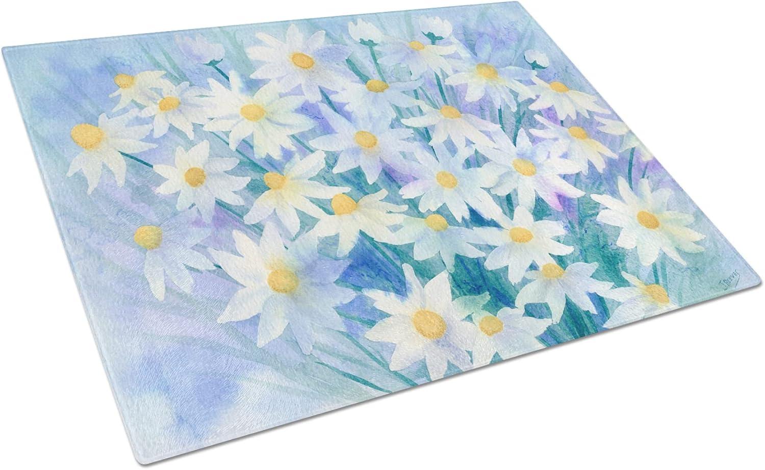 Caroline's Treasures Light and Airy Daisies Glass Cutting Board