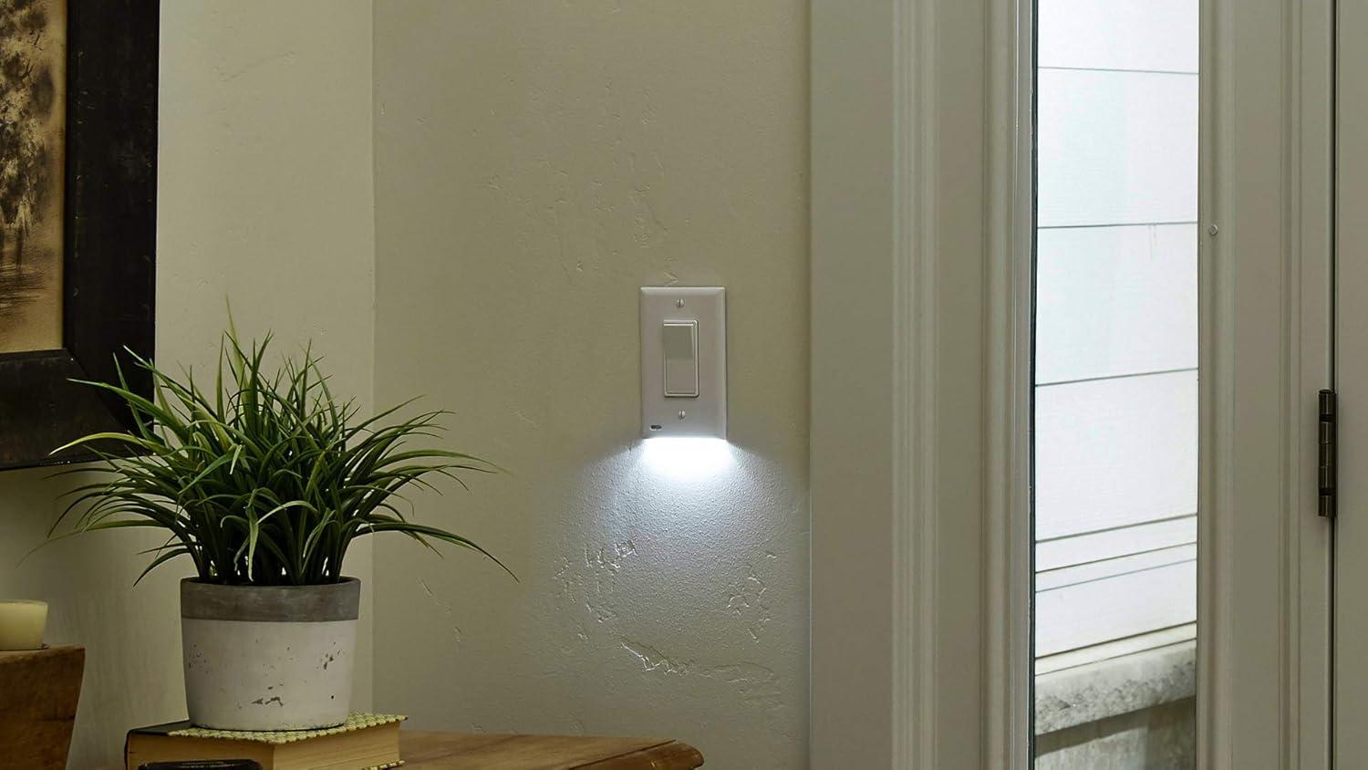 Ivory LED Night Light Single Switch Cover Plate