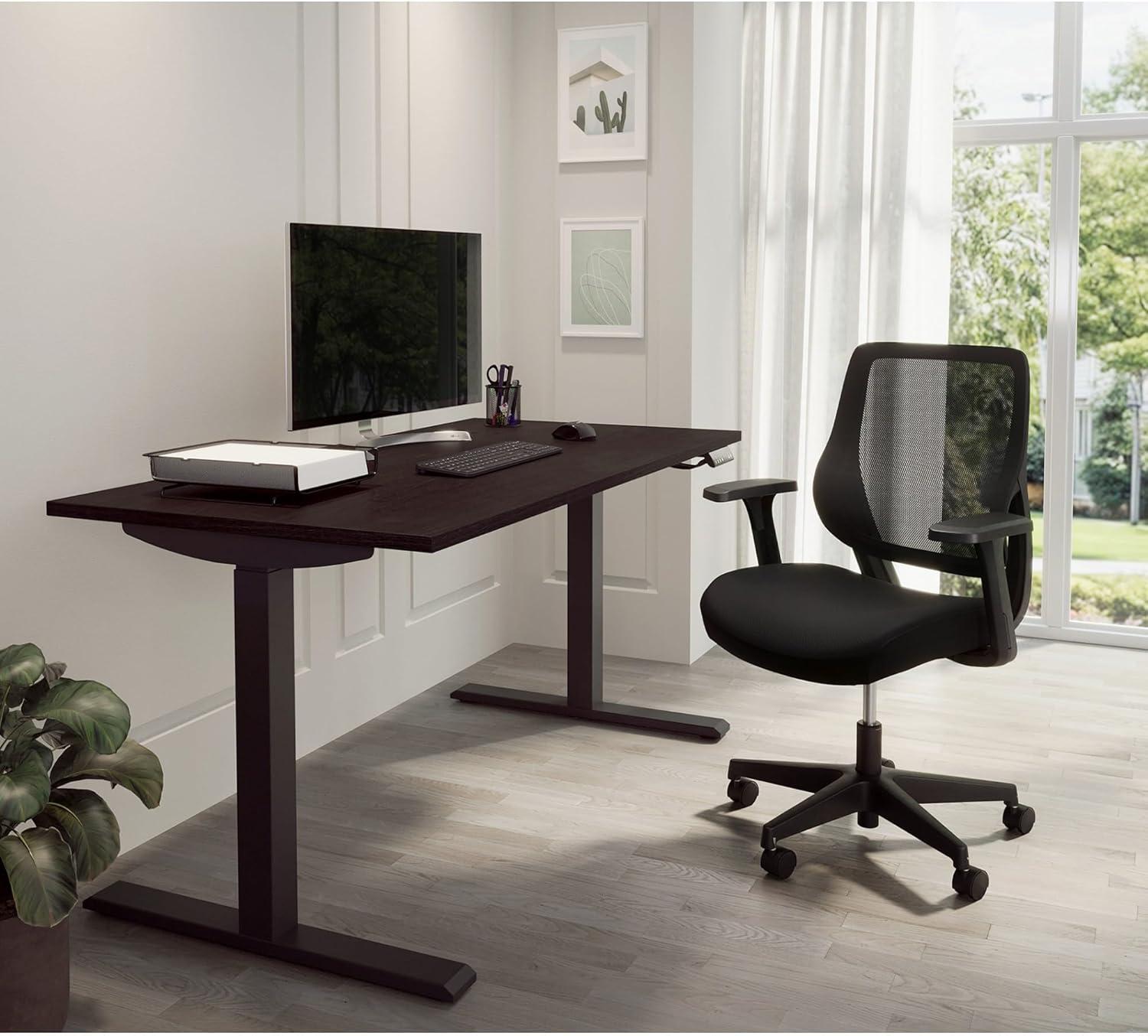 BIZFURN® Sensi Mesh/Fabric Low-Back Task Chair, Black, BIFMA Compliant