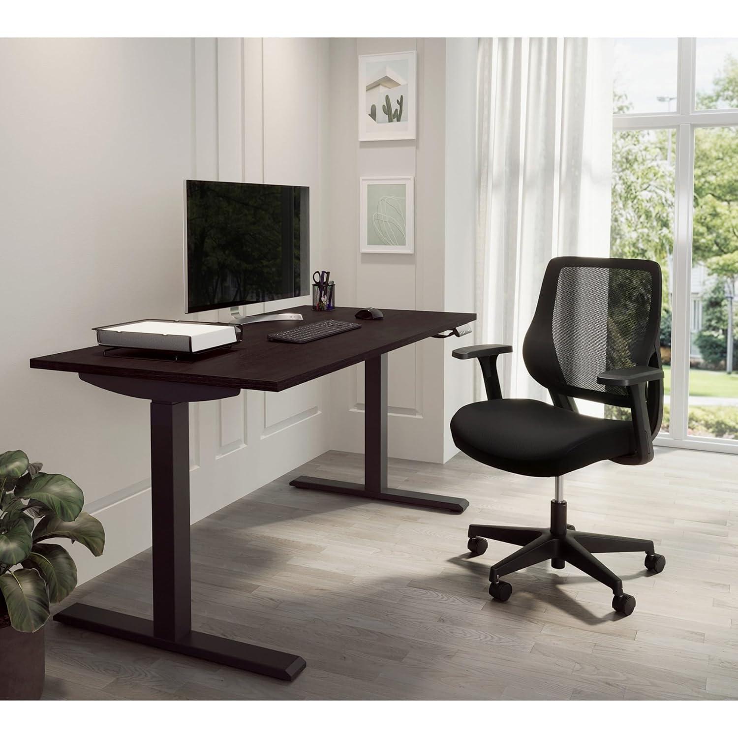 BIZFURN® Sensi Mesh/Fabric Low-Back Task Chair, Black, BIFMA Compliant