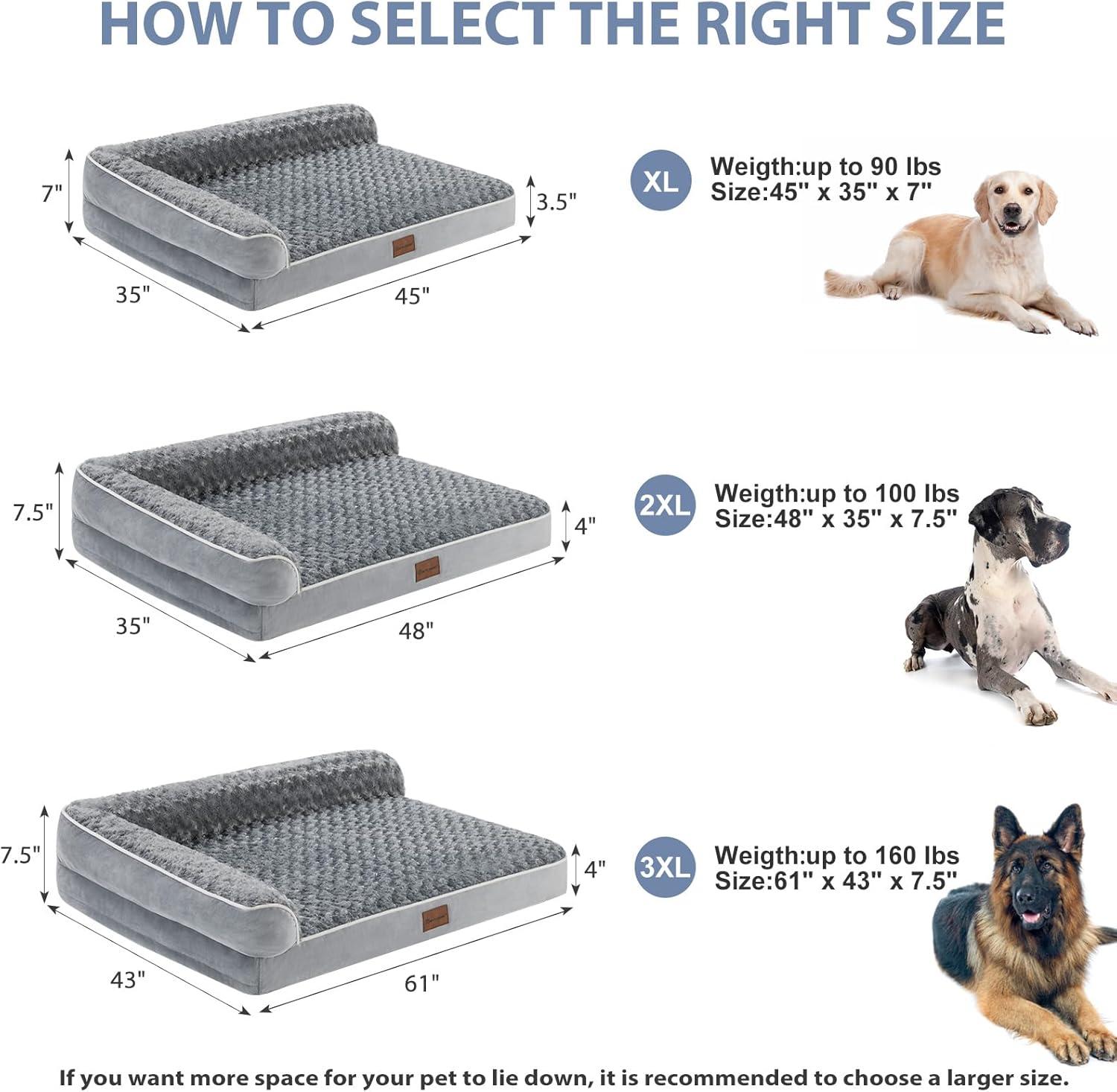 Tucker Murphy Pet™ Orthopedic Dog Beds For Large Dogs-Waterproof Sofa Dog Bed With Removable Washable Cover, Large Dog Bed With Waterproof Lining And Nonskid Bottom,Pet Bed For Large Dogs