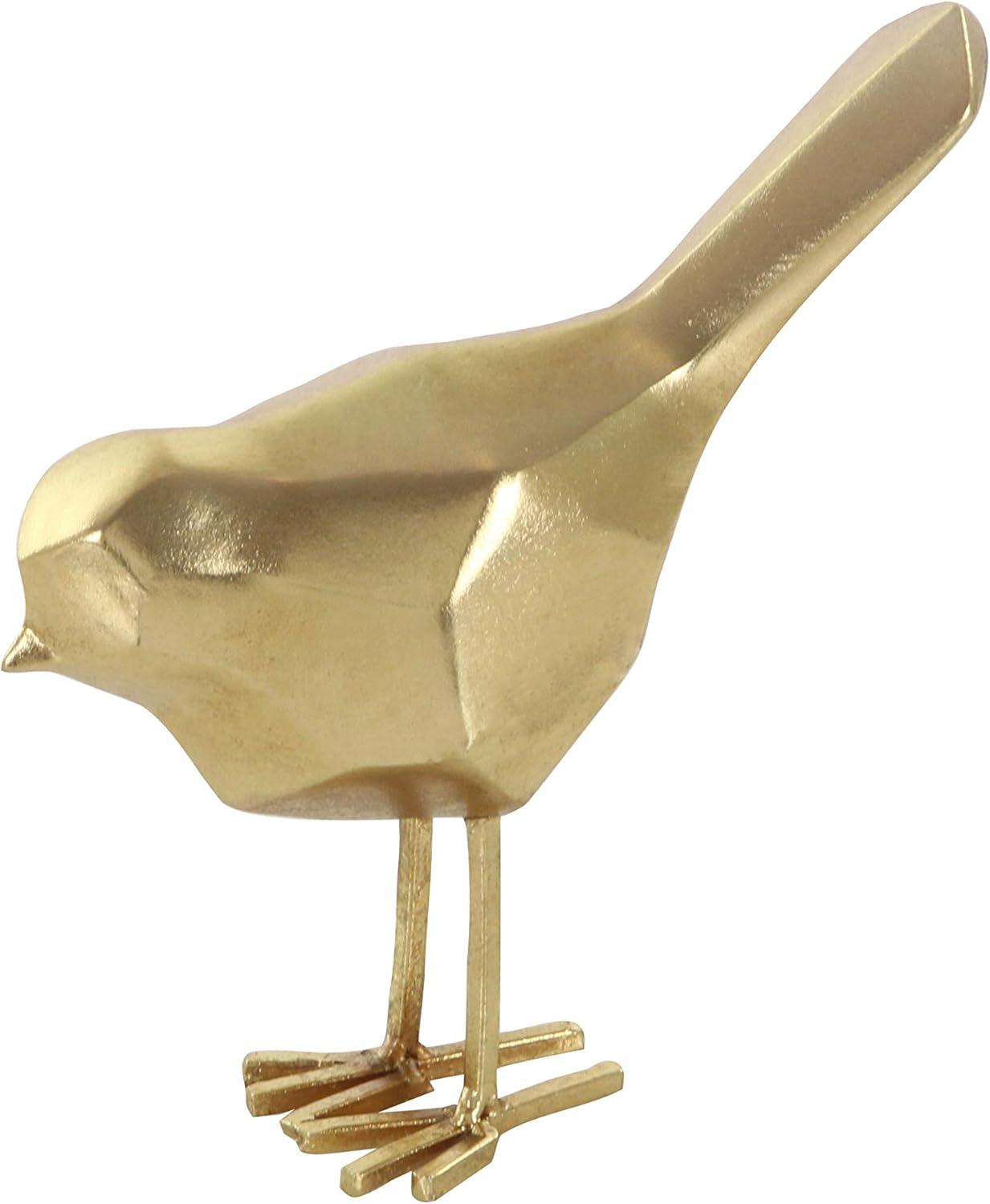 Glam Polystone Faceted Bird 2 Piece Sculpture Set