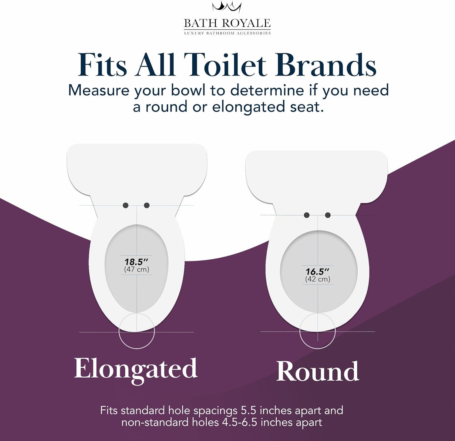 Slow Close Toilet Seat BR501-00 White Elongated, Stain-Resistant and Easy to Keep Clean, Heavy Duty Fits All Toilet Brands, Executive Series