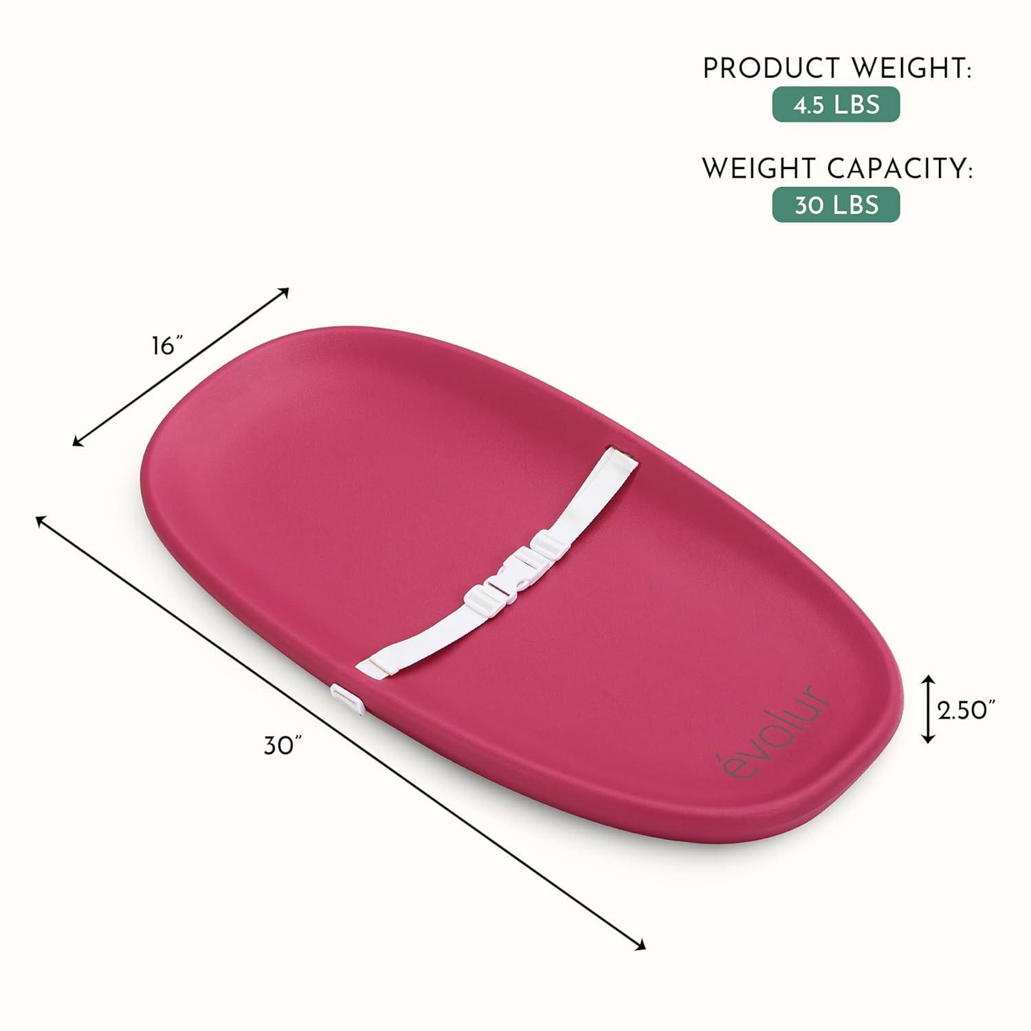 Evolur Eva Baby Changing Pad, Soft, Breathable and  Waterproof, Fuschia Pink