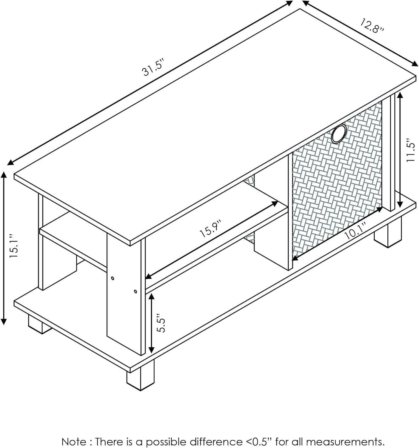 Columbia Walnut and Dark Brown MDF TV Stand with Storage Bin