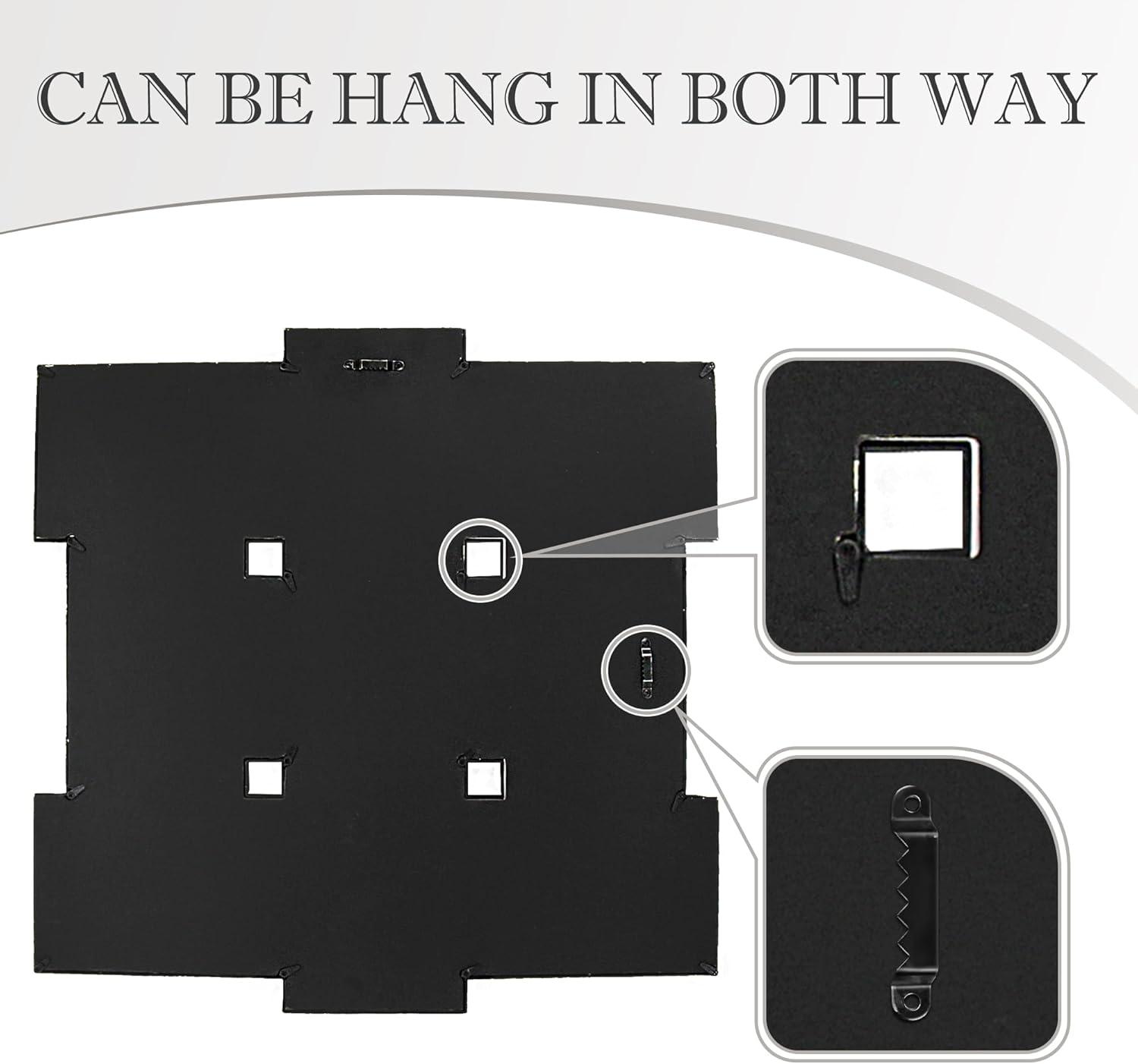 J.M.Deco Picture Frame Sets for Wall, 9 Opening Collage Frame, 6 x 4 With Family Friend's Memory, Rustic Distressed Photo Frame Wall Hanging for 4x6, Gold