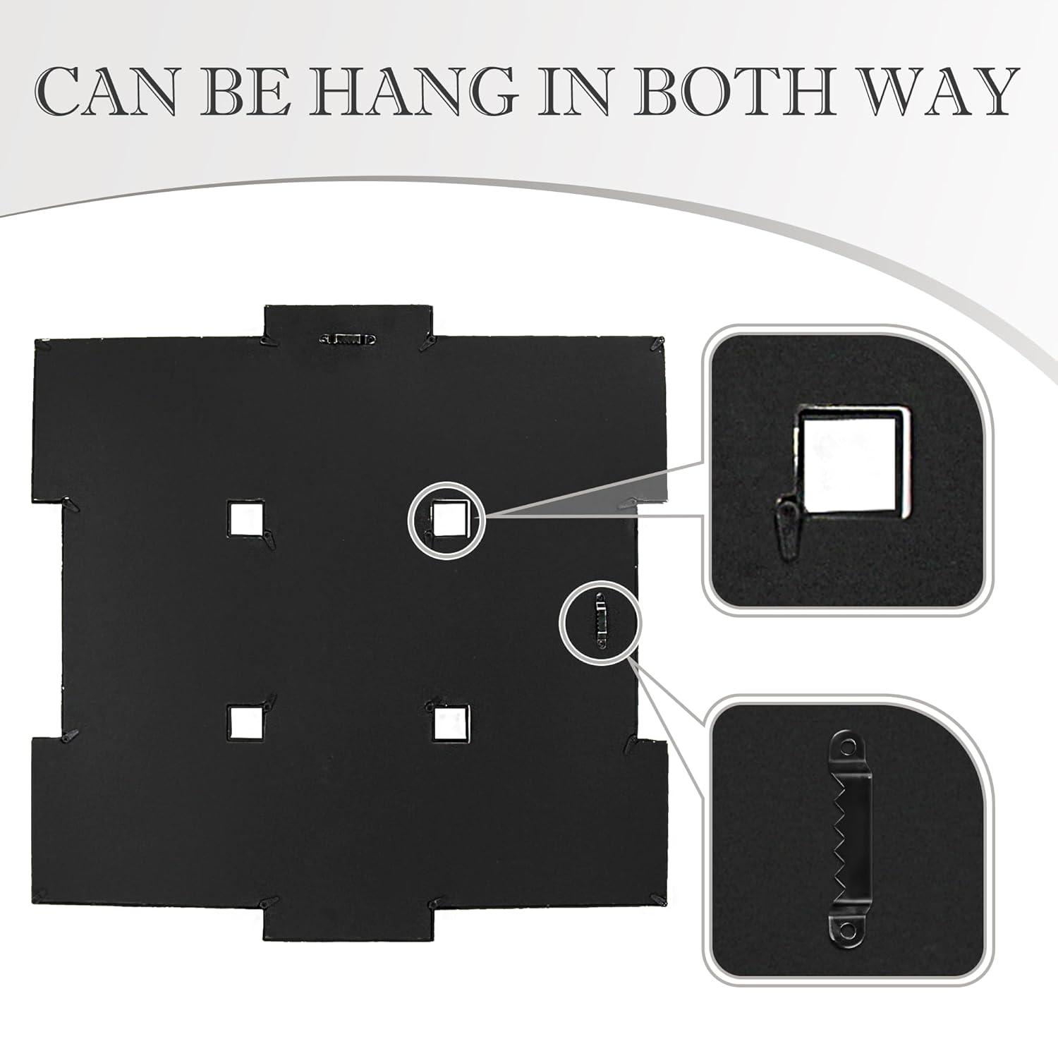 J.M.Deco Picture Frame Sets for Wall, 9 Opening Collage Frame, 6 x 4 With Family Friend's Memory, Rustic Distressed Photo Frame Wall Hanging for 4x6, Gold