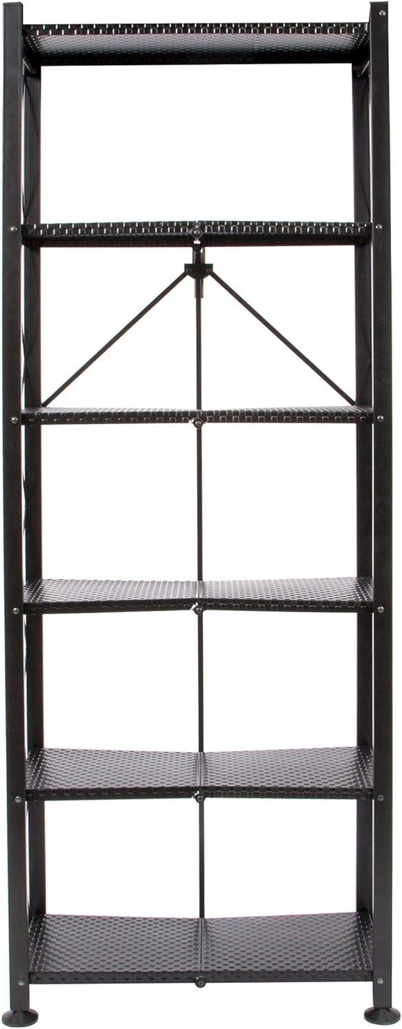 Origami Foldable 6-Shelf Classic Stamped Steel Bookcase