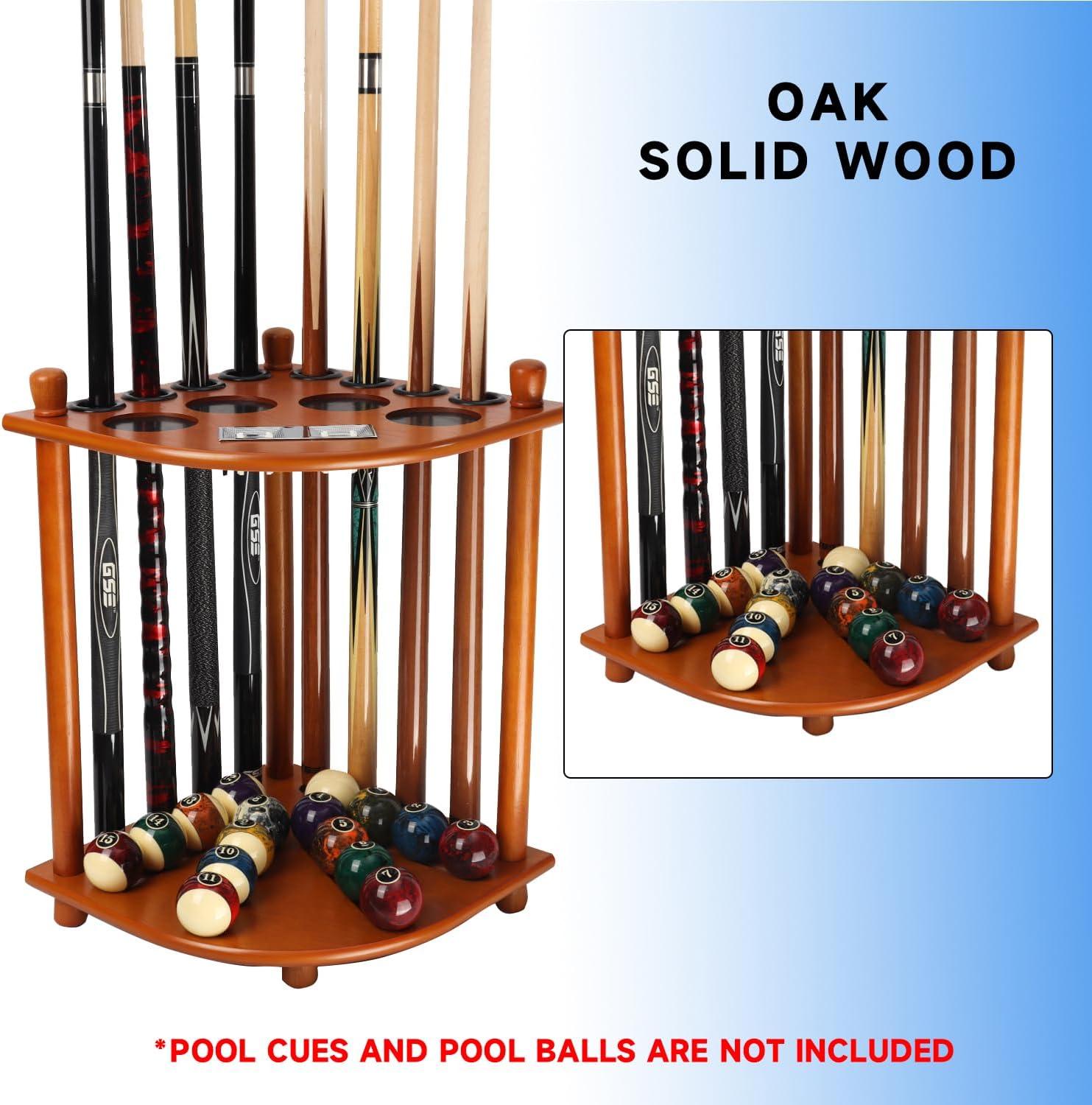 GSE Games & Sports Expert 8 Billiard Pool Cue Stick Corner Rack with Score Counter
