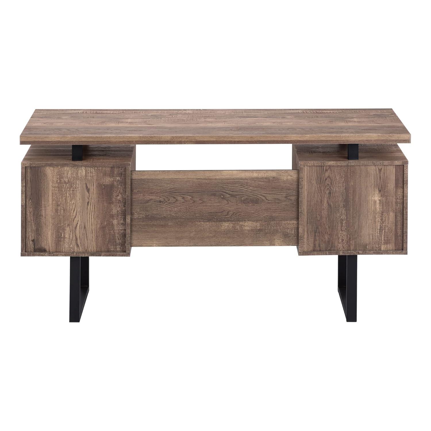 Monarch Specialties Computer Desk, Home Office, Laptop, Left, Right Set-Up, Storage Drawers, 60"L, Metal, Laminate