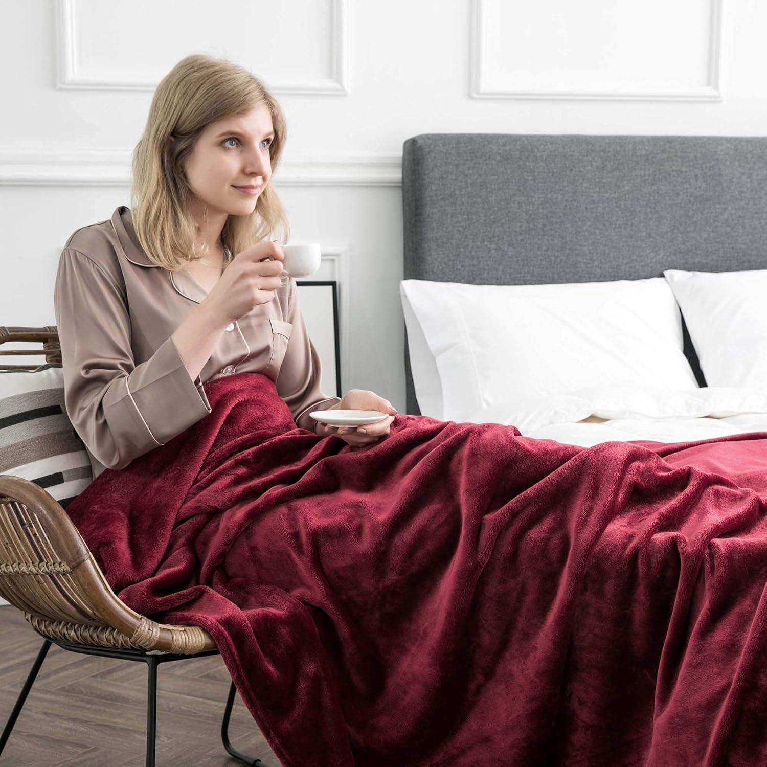 IMPERIAL HOMEWARE LONDON LIMITED Sherpa Fleece Fur Thick Reversible Blanket Throw