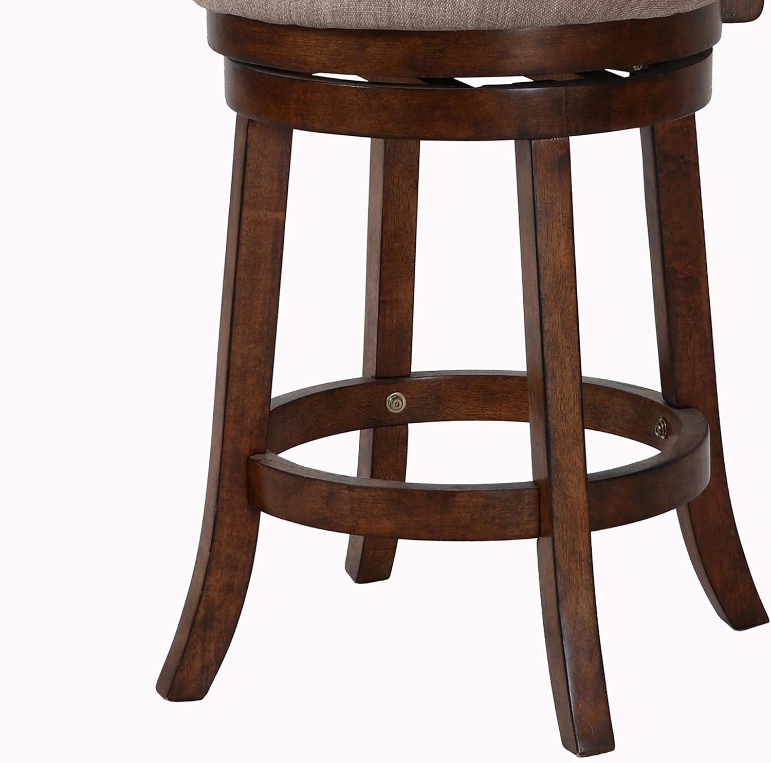 New Classic Furniture, Aberdeen Brown Solid Wood Swivel Counter Stool (Set of 2), Brown