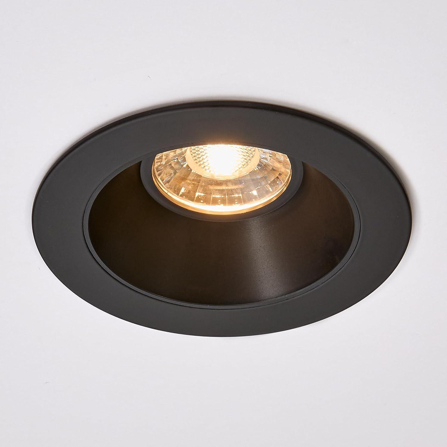 Maxxima 4 in. Ultra Thin Recessed Anti-Glare LED Ceiling Downlight - Canless IC Rated, 1050 Lumens, 5 CCT 2700K/3000K/3500K/4000K/5000K, Dimmable, Round Black Trim, 90 CRI, J-Box Included