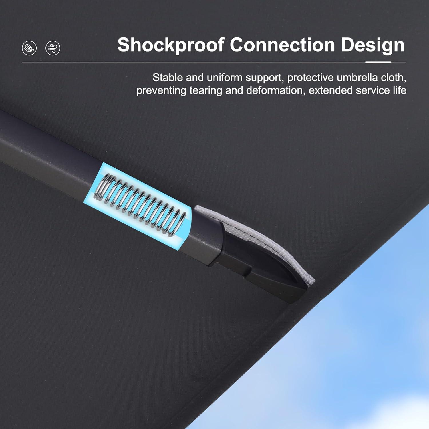 PURPLE LEAF Outdoor Cantilever Umbrellas 12FT Square Large Patio Umbrella Offset Umbrella with 360°Rotation Tilting And Hanging Double Top, Grey