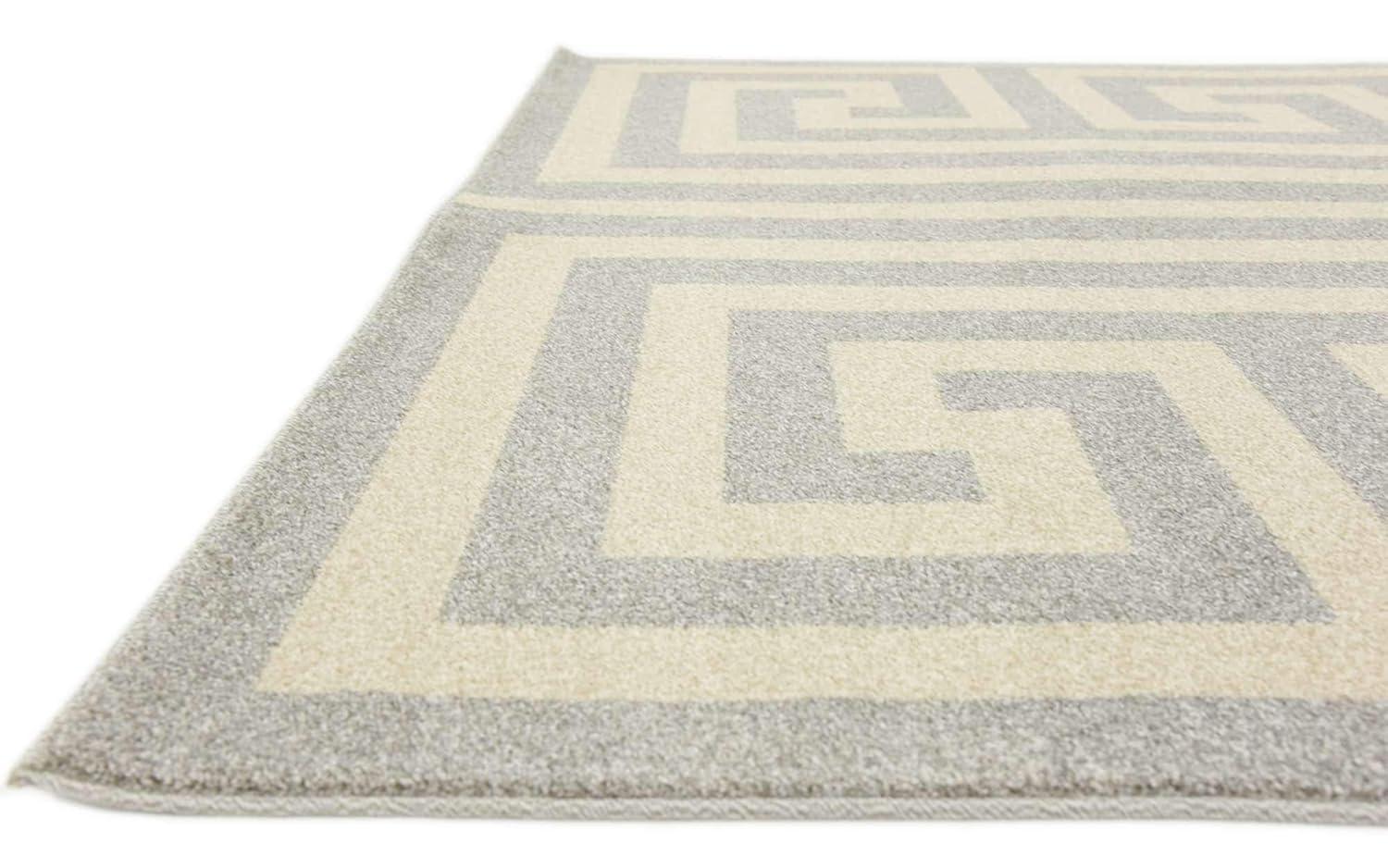 Unique Loom Athens Collection Area Rug - Greek Key (7' 1" x 10' Rectangle Gray/Beige)