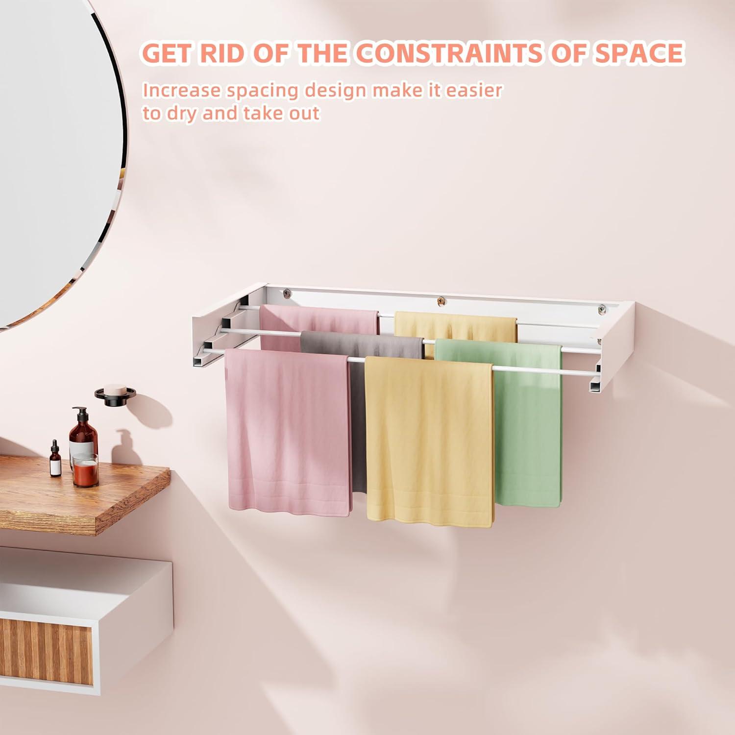 Rebrilliant Foldable Wall Mounted Drying Rack - 19.8 Inch, Space Saving Design