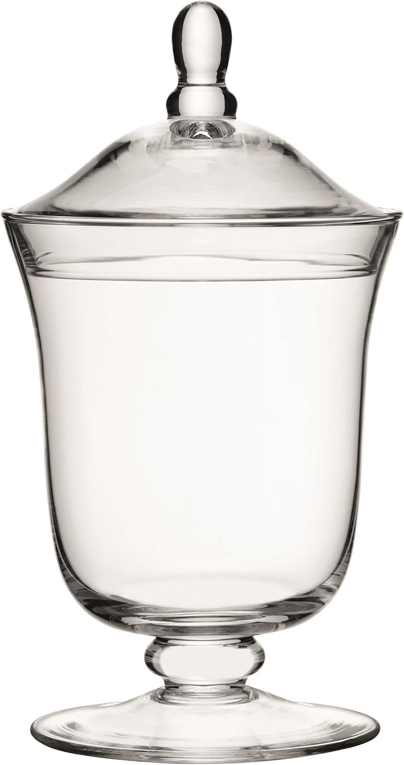 Clear Glass Footed Bonbon Jar with Lid