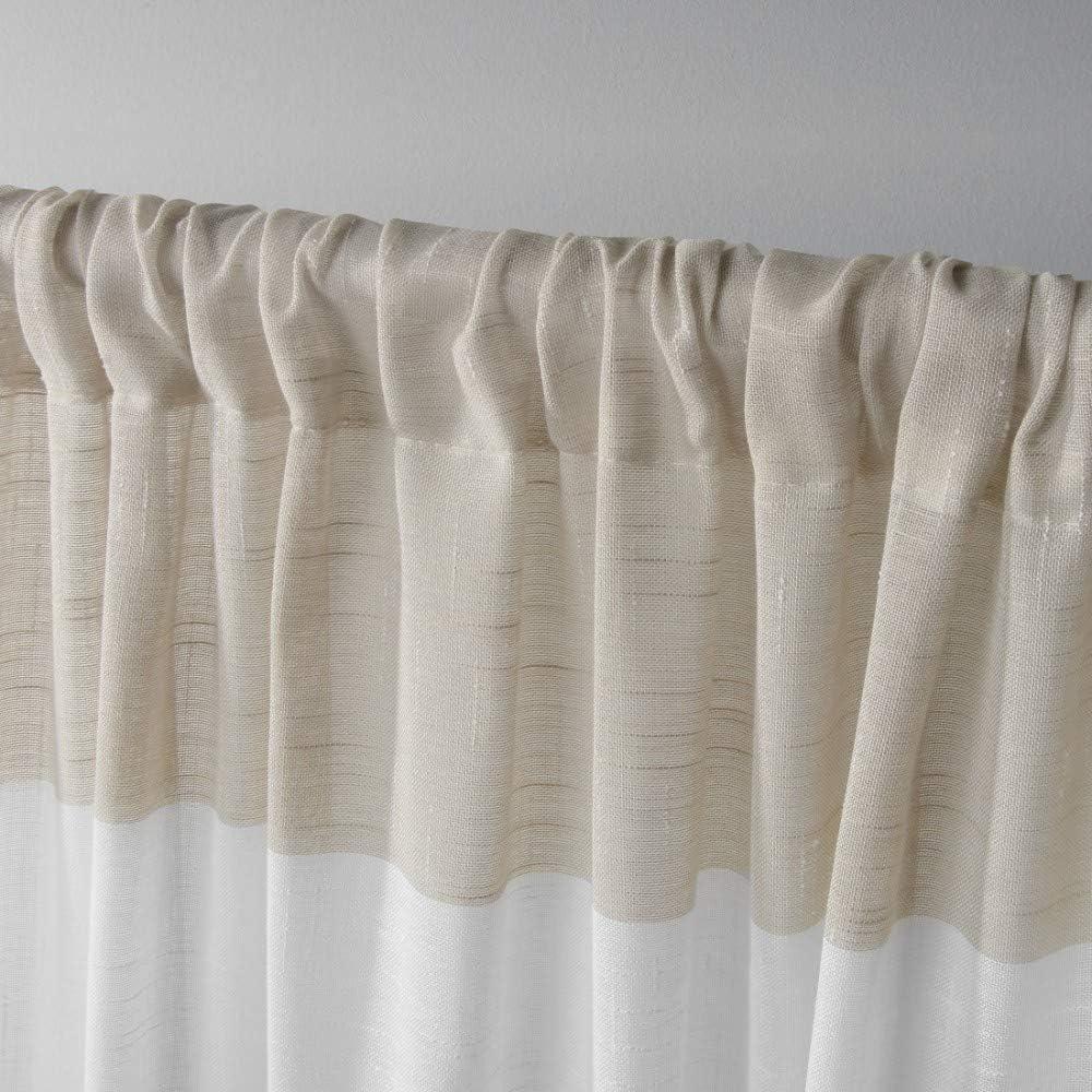 Darma Sheer Linen Rod Pocket Curtain Panels, 50x84, Set of 2