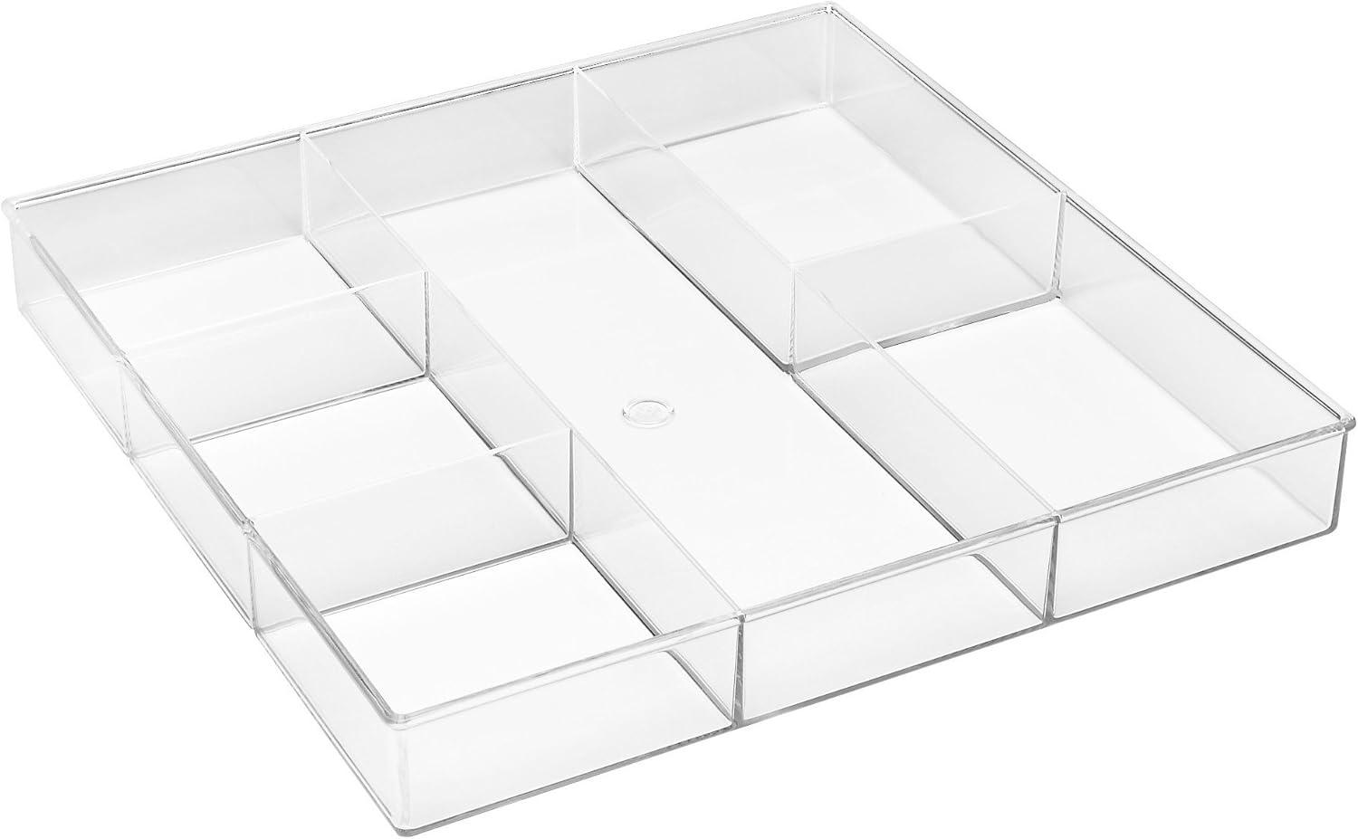 Clear 6-Section Resin Drawer Organizer