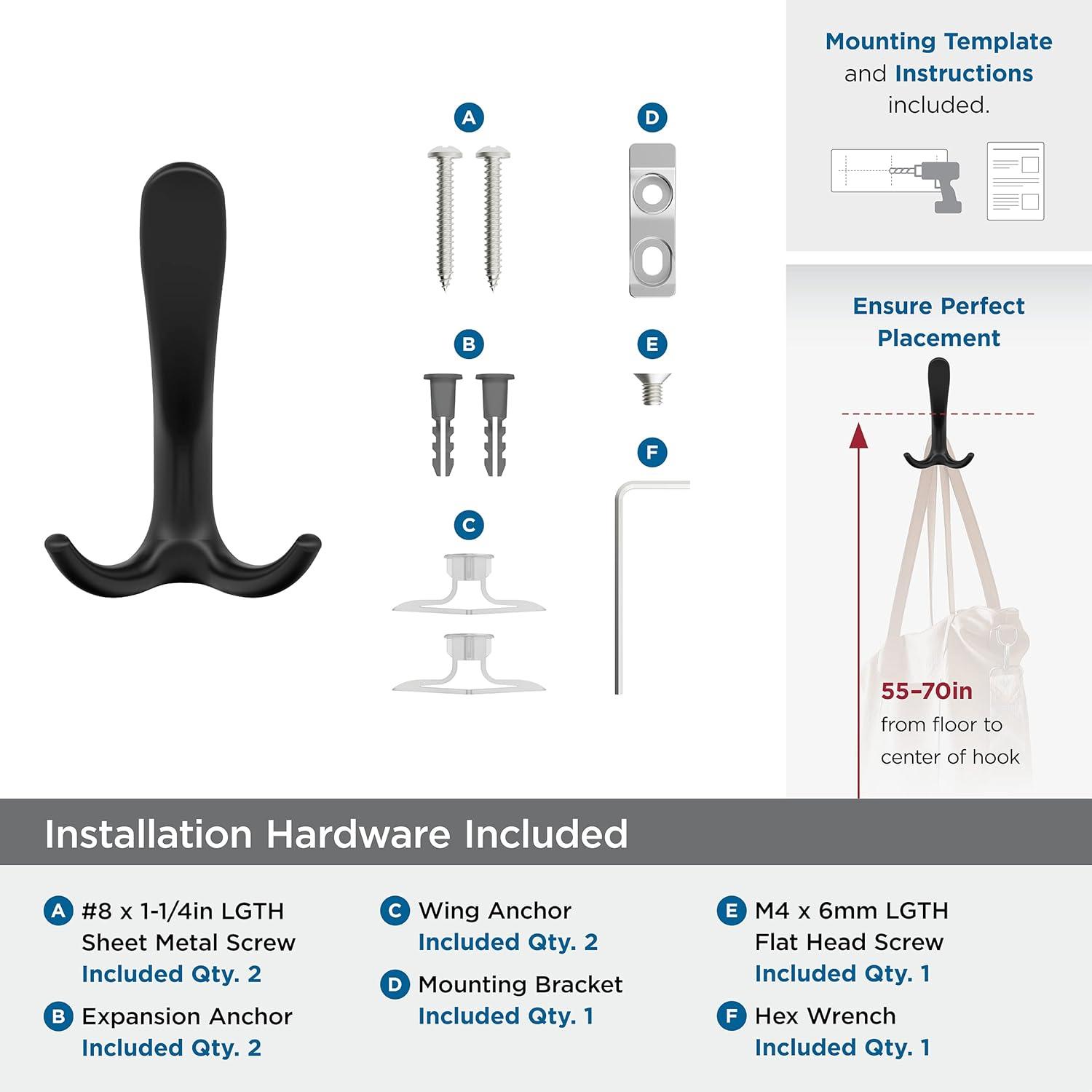 Finesse Transitional Triple Prong Decorative Wall Hook