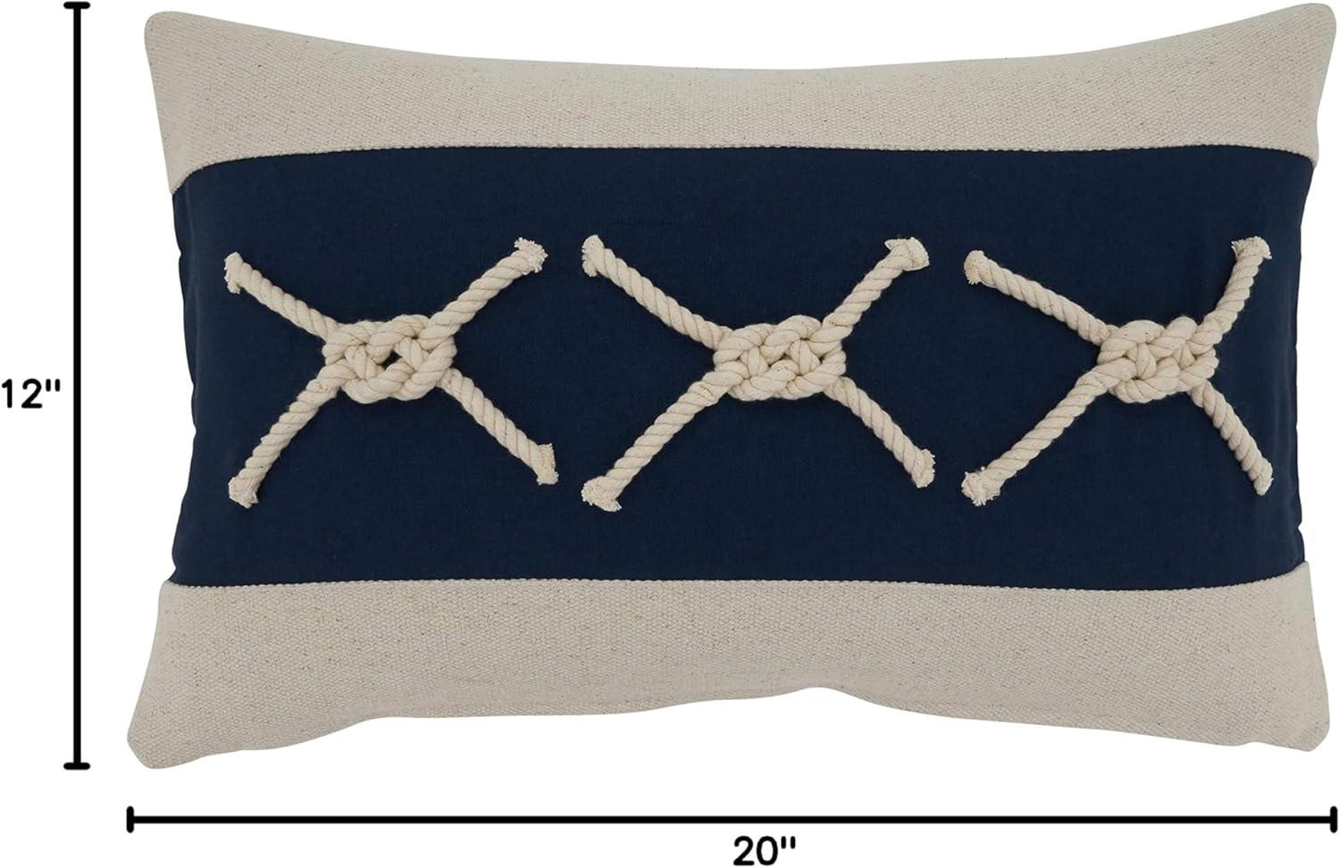 Nautical Rope Knots Applique Rectangular Throw Pillow with Down Filling