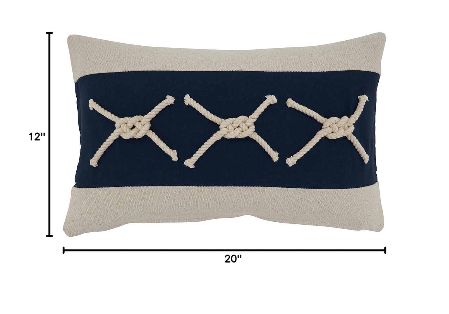 Saro Naviguer Collection Appliqued Cotton Throw Pillow