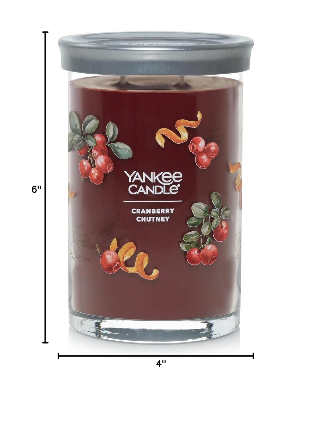 Yankee Candle Cranberry Chutney Scented, Signature 20oz Large Tumbler 2-Wick Candle, Over 60 Hours of Burn Time