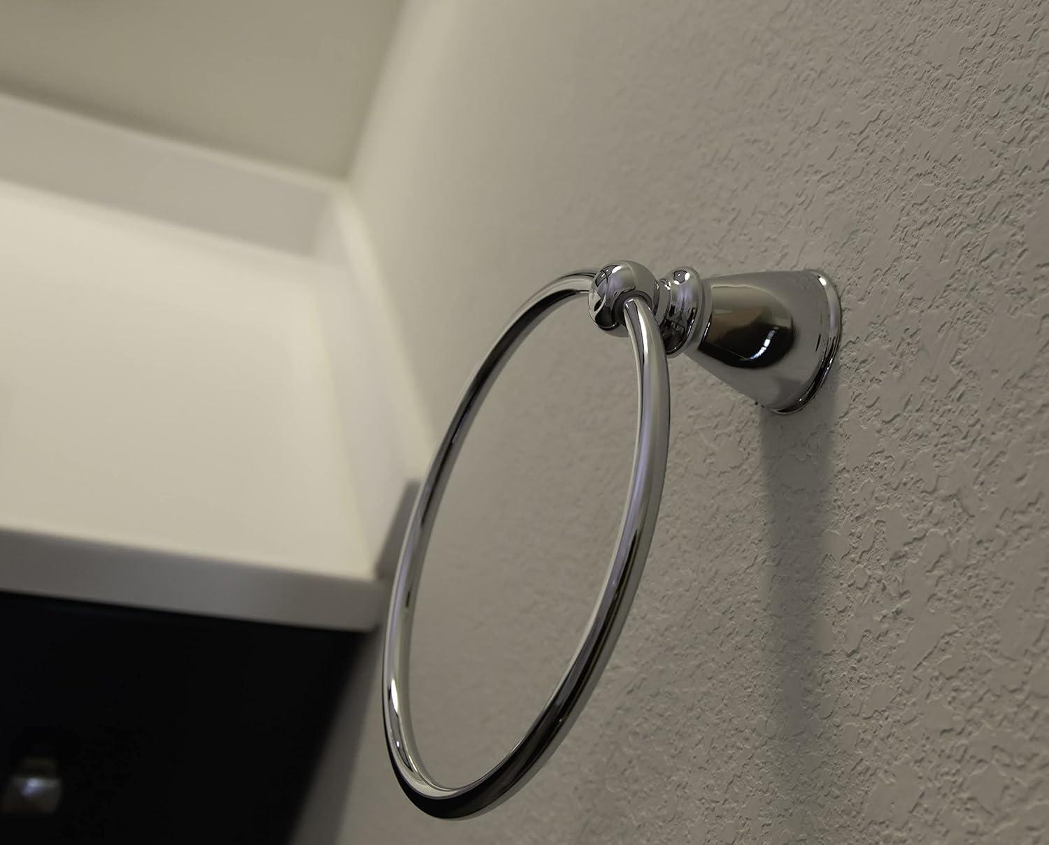 Design House 558205 Kassel Transitional Towel Ring for Bathroom Polished Chrome