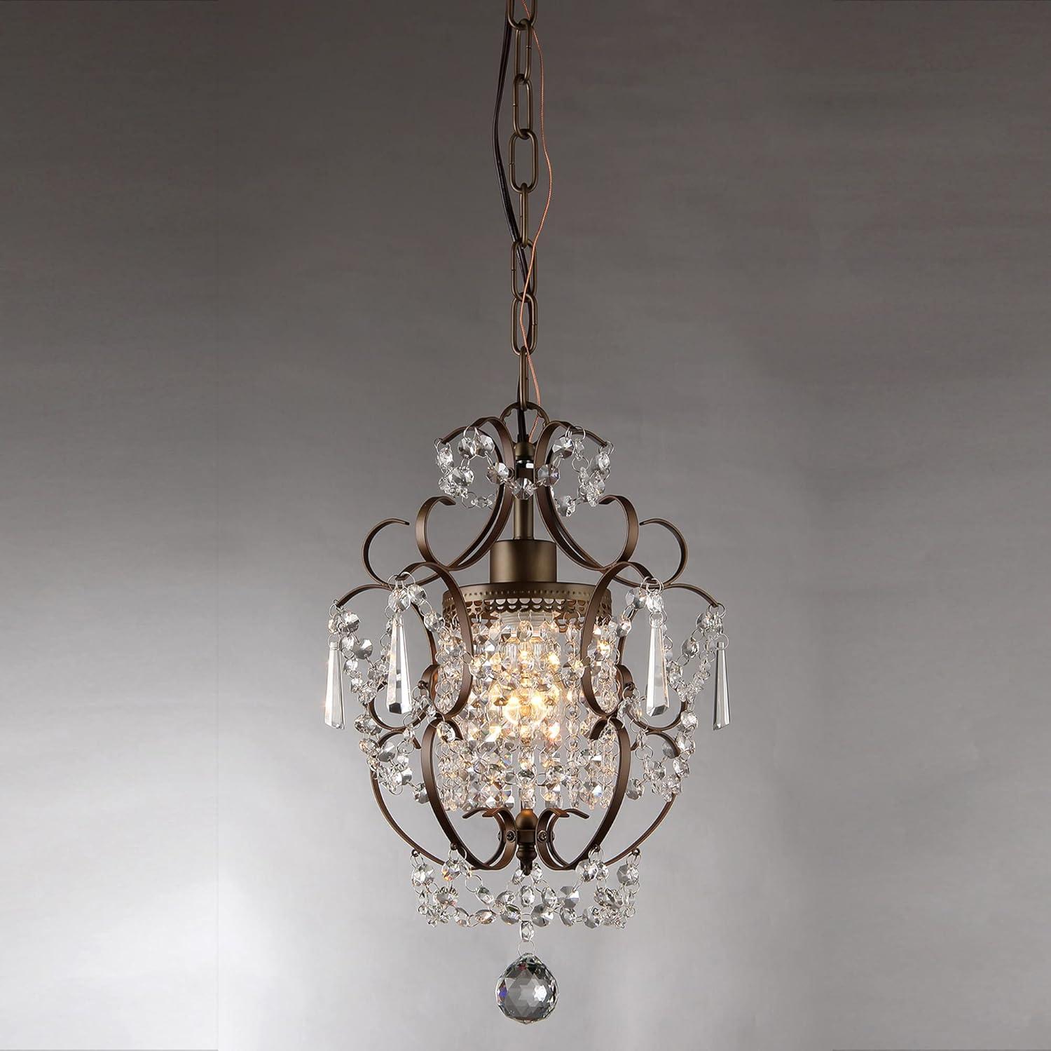 Warehouse of Tiffany Rosalie 1-light Antique Bronze 11-inch Crystal Chandelier