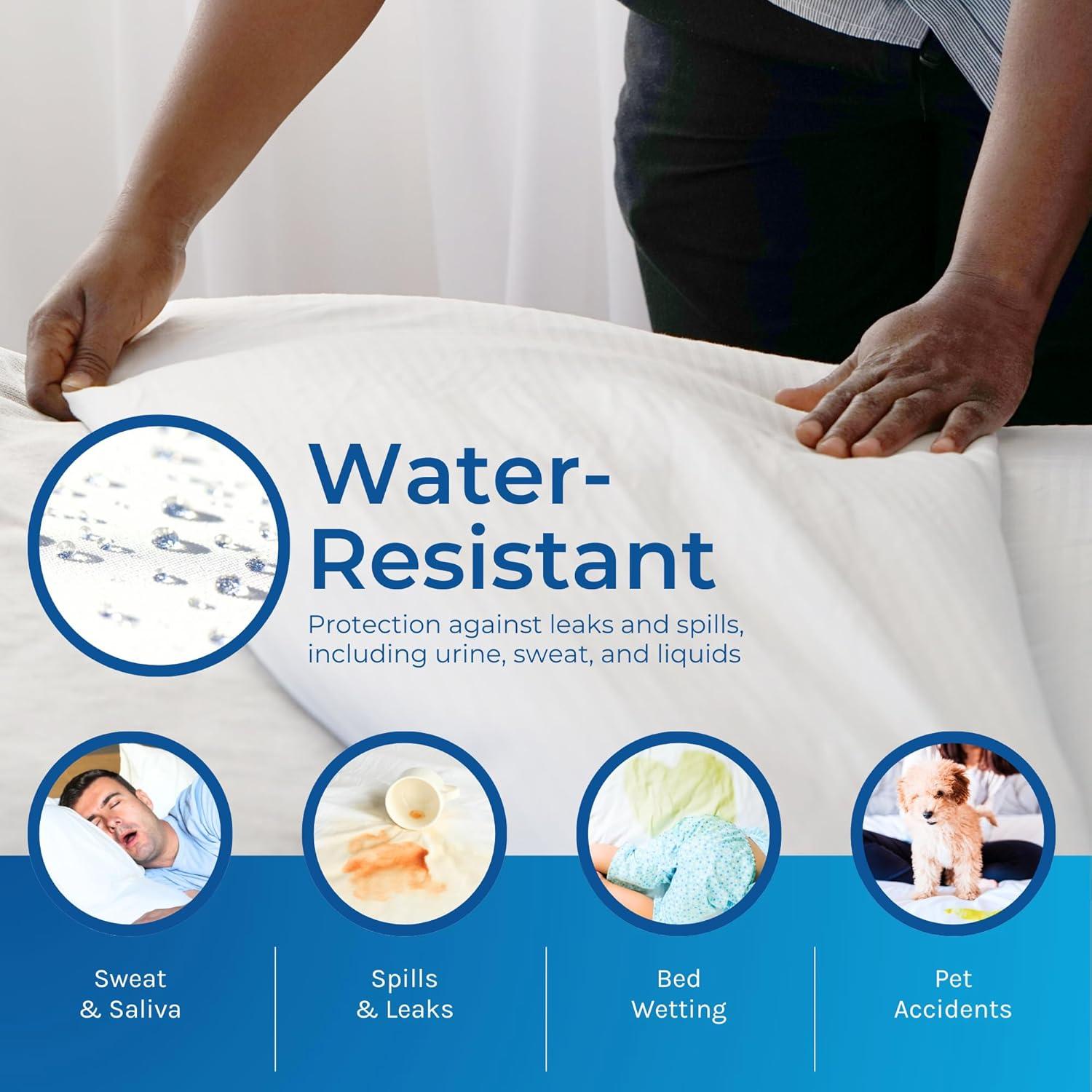 Hygea Natural Waterproof Zipper Mattress Protector Case Pack