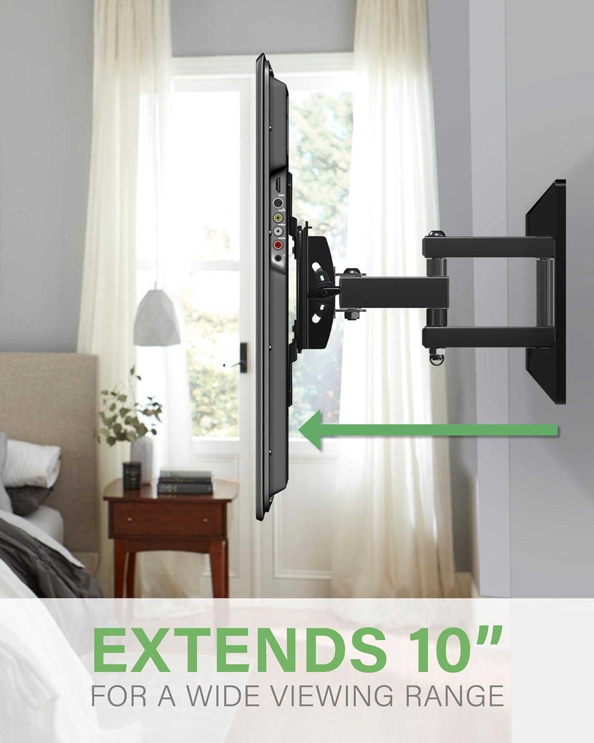 SANUS Full Motion TV Mount - Single Stud 19 to 40 inch TV Wall Mount Tilts, Extends & Swivels - Easy DIY Install Includes All Hardware & Post Install Leveling - Great for Corners