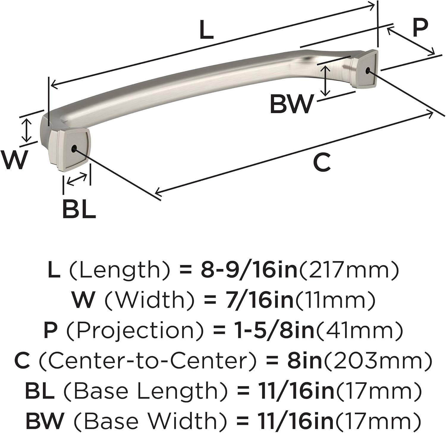 Satin Nickel 8" Brushed Cabinet Drawer Pull with Mounting Hardware