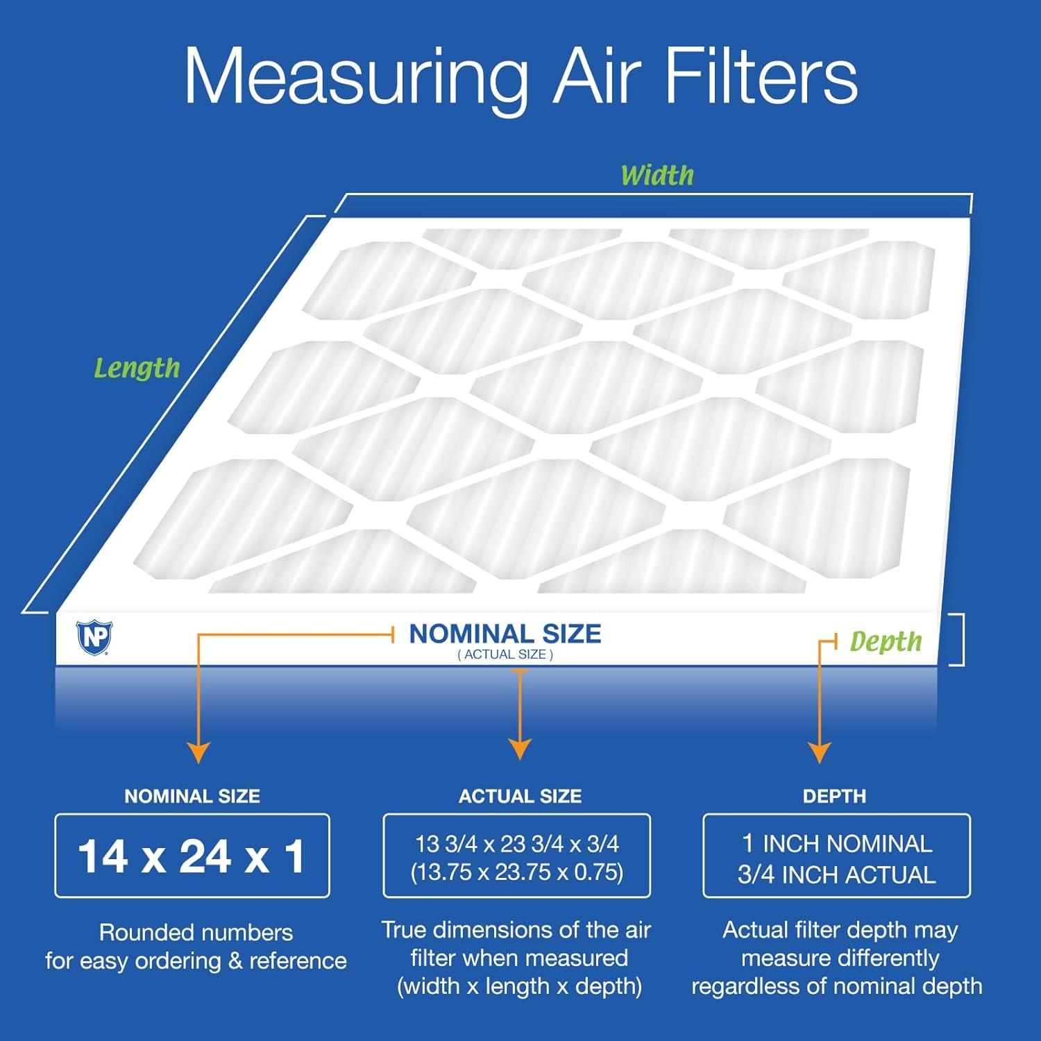 Nordic Pure 14x24x1 MERV 12 Pleated Air Filters 3 Pack