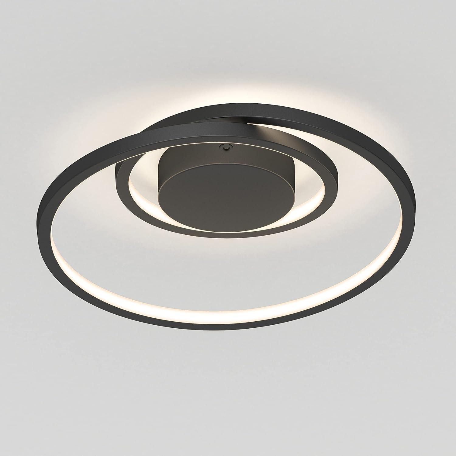 Salto Spiral Black Aluminum LED Flush Mount Ceiling Light