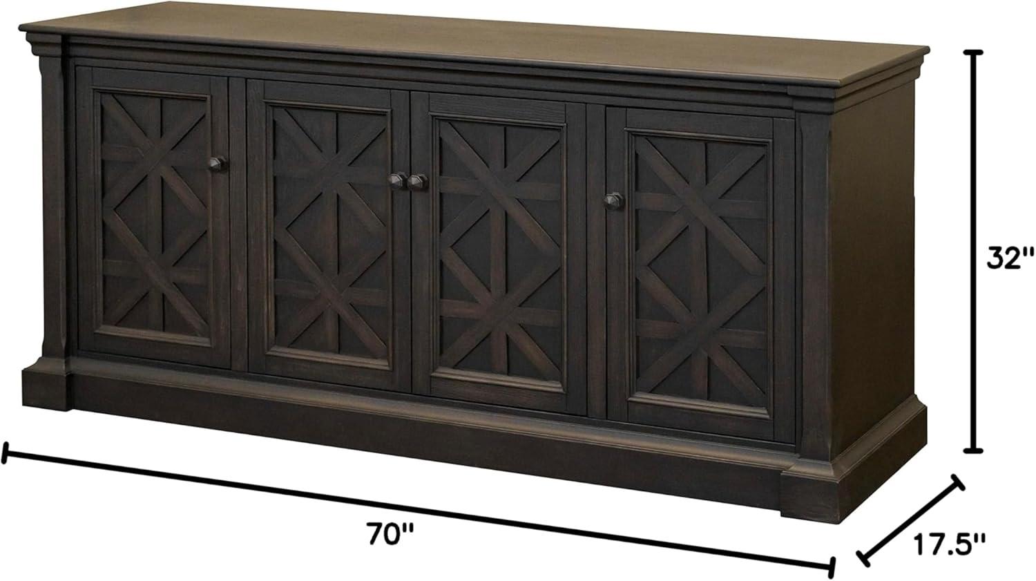 Kingston Traditional 70" TV Console: English Manor Style, No Assembly - Martin Furniture